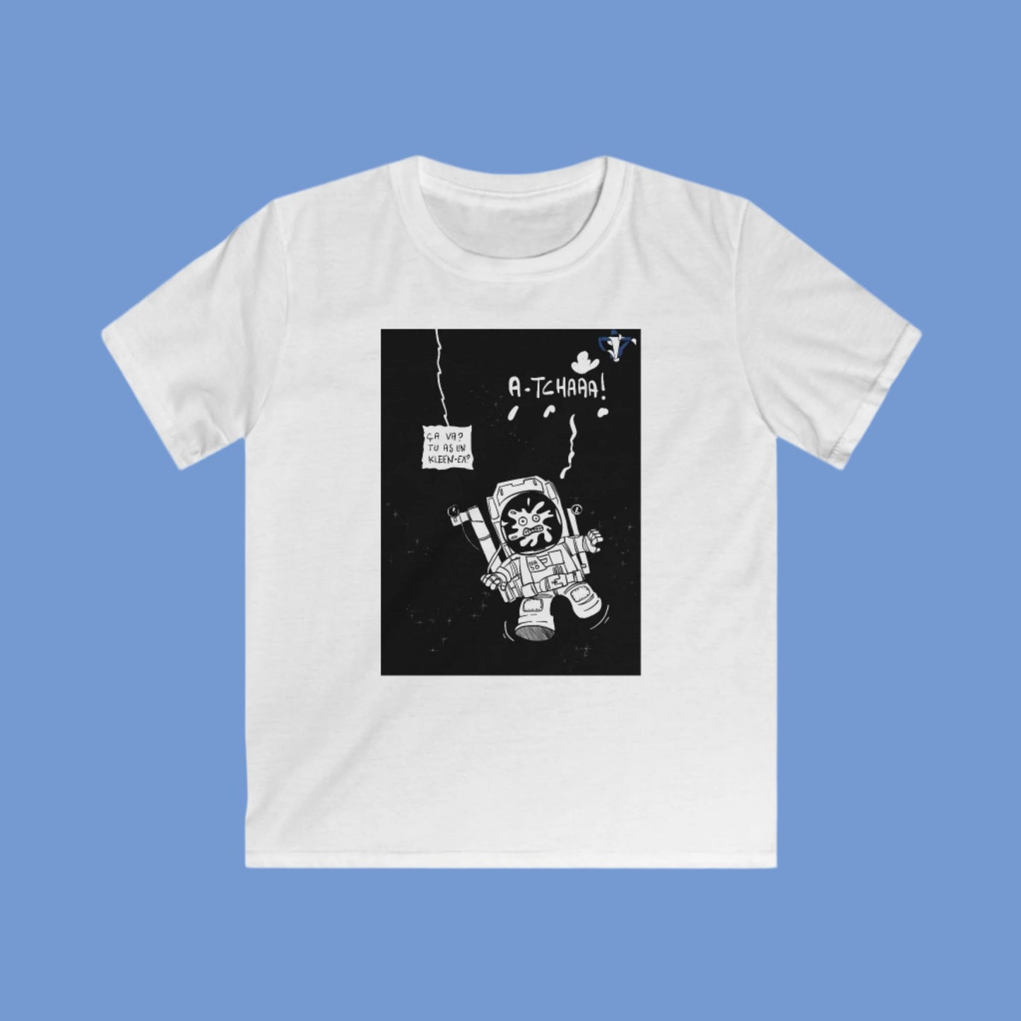Tee-shirt enfant l'astronaute enrhumé Personnalisation FACE et MANCHE