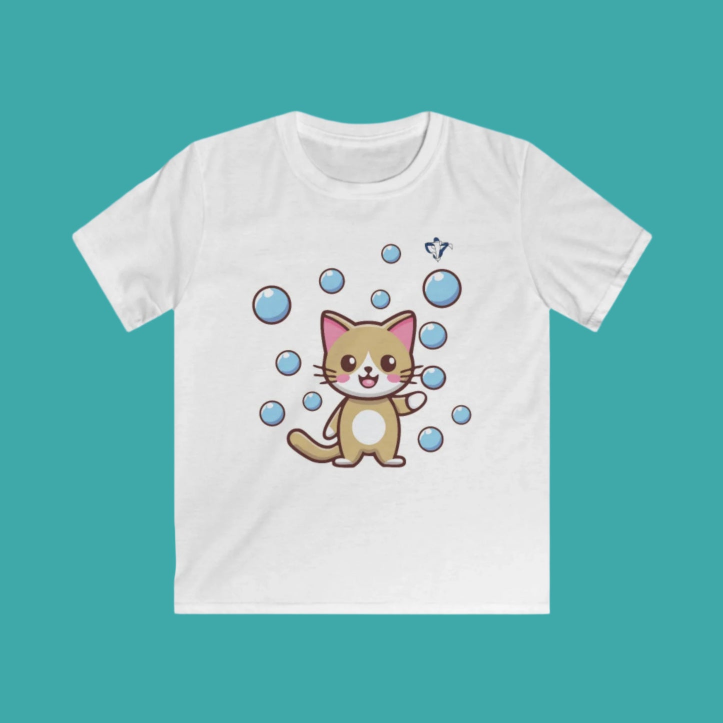 Tee-shirt enfant Chat et bulles Personnalisation face