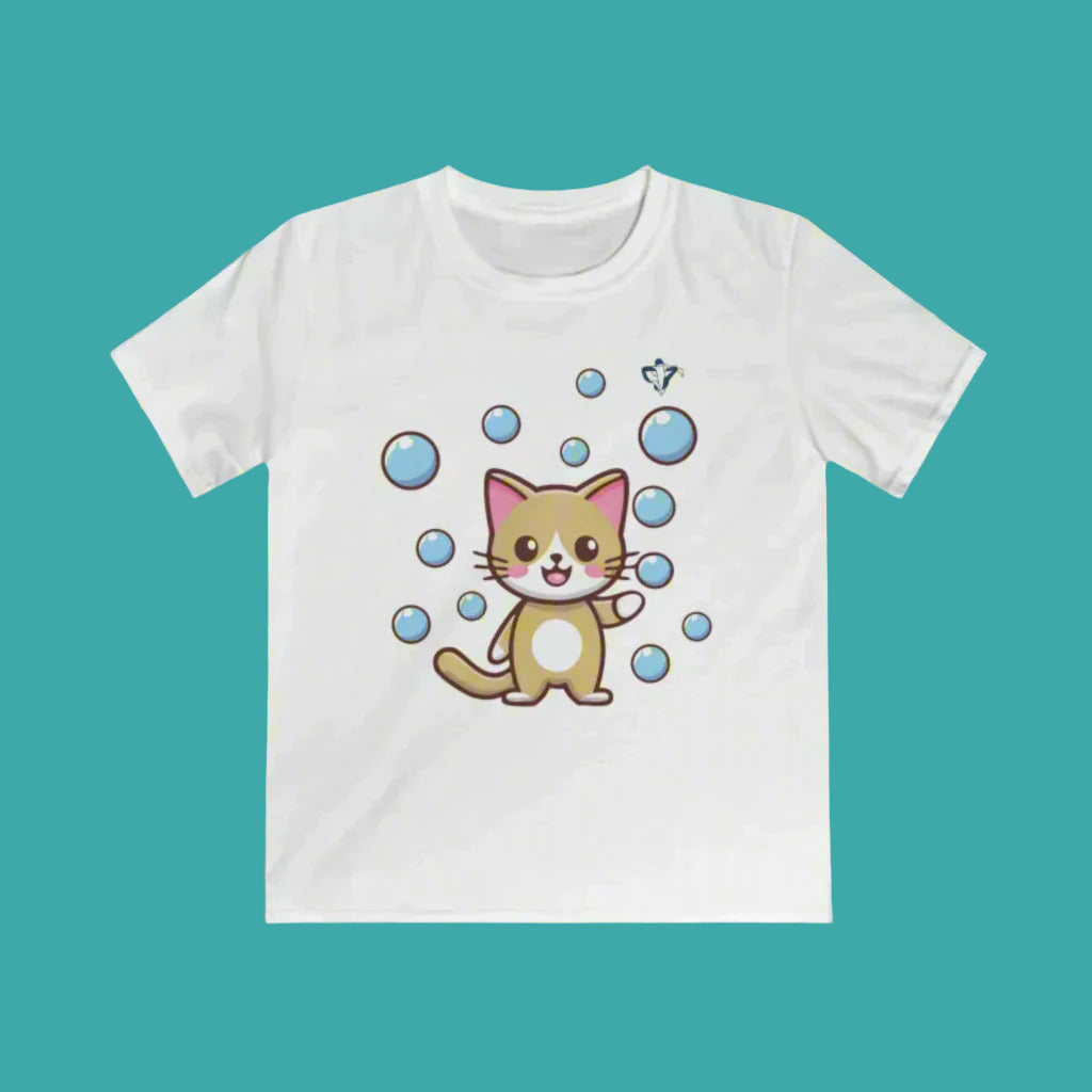 Tee-shirt enfant Chat et bulles Personnalisation face
