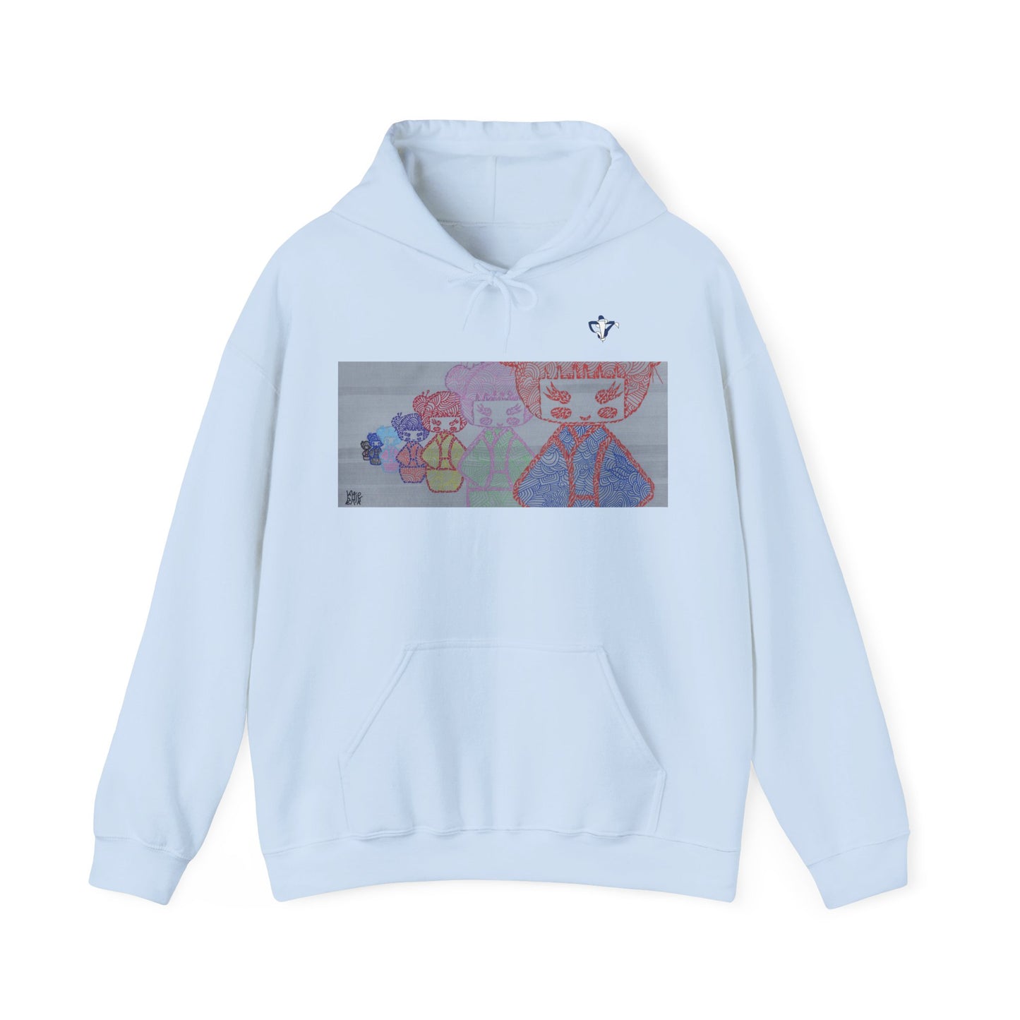 Sweatshirt à capuche adulte mixte Poupées japonaises