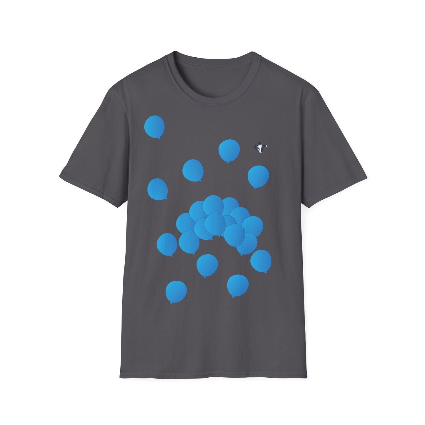T-Shirt adulte mixte ballons bleus Personnalisation FACE