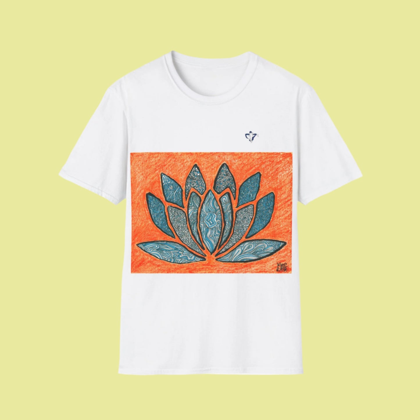 T-Shirt adulte mixte Lotus bleu Personnalisation FACE