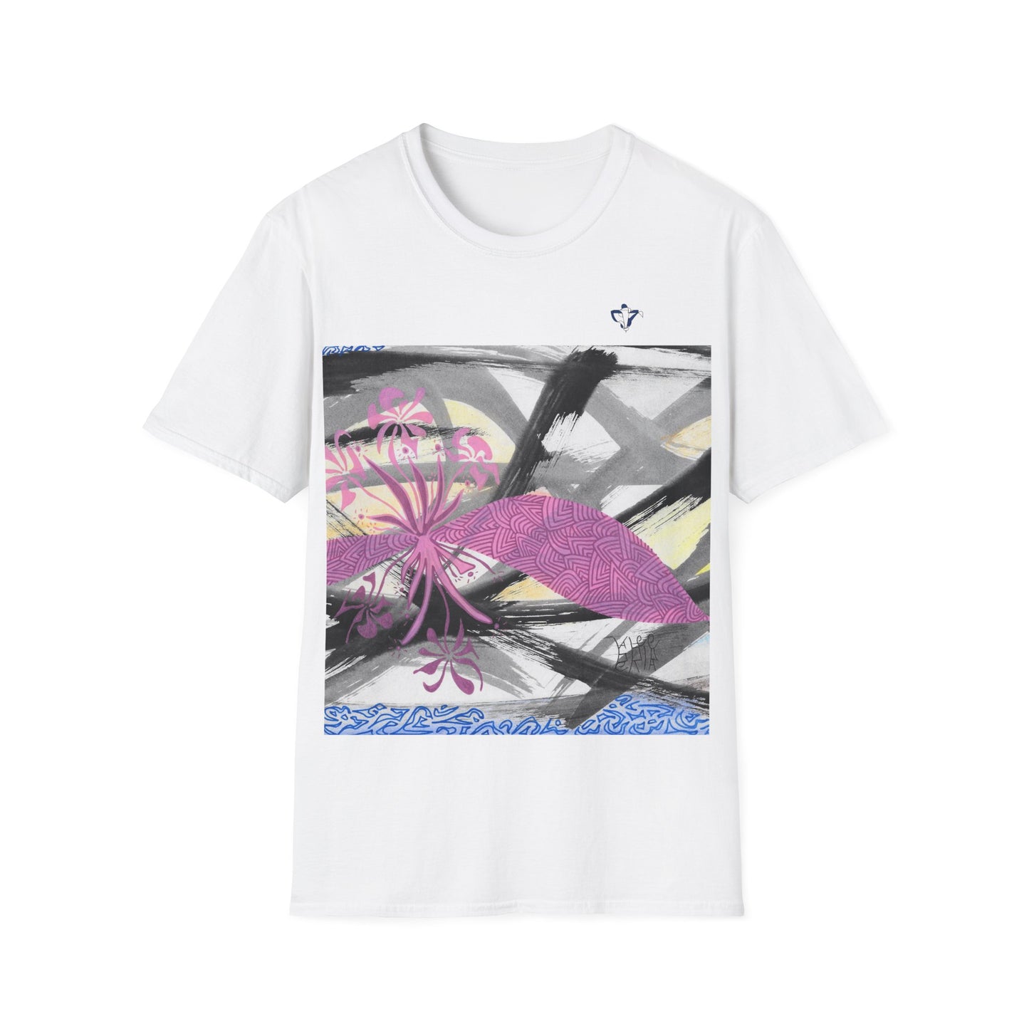 T-Shirt adulte mixte Fleurs roses 2 Personnalisation FACE et MANCHE