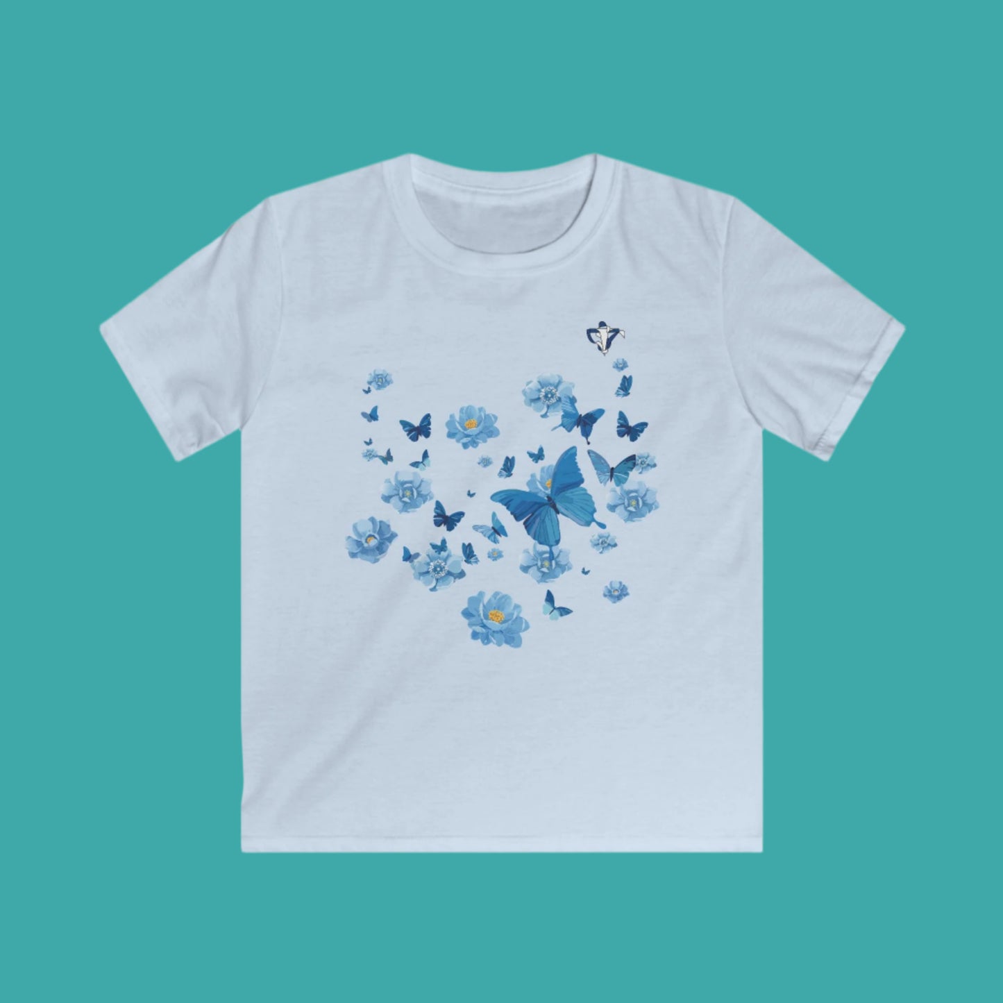 Tee-shirt enfant Fleurs et papillons Personnalisation FACE