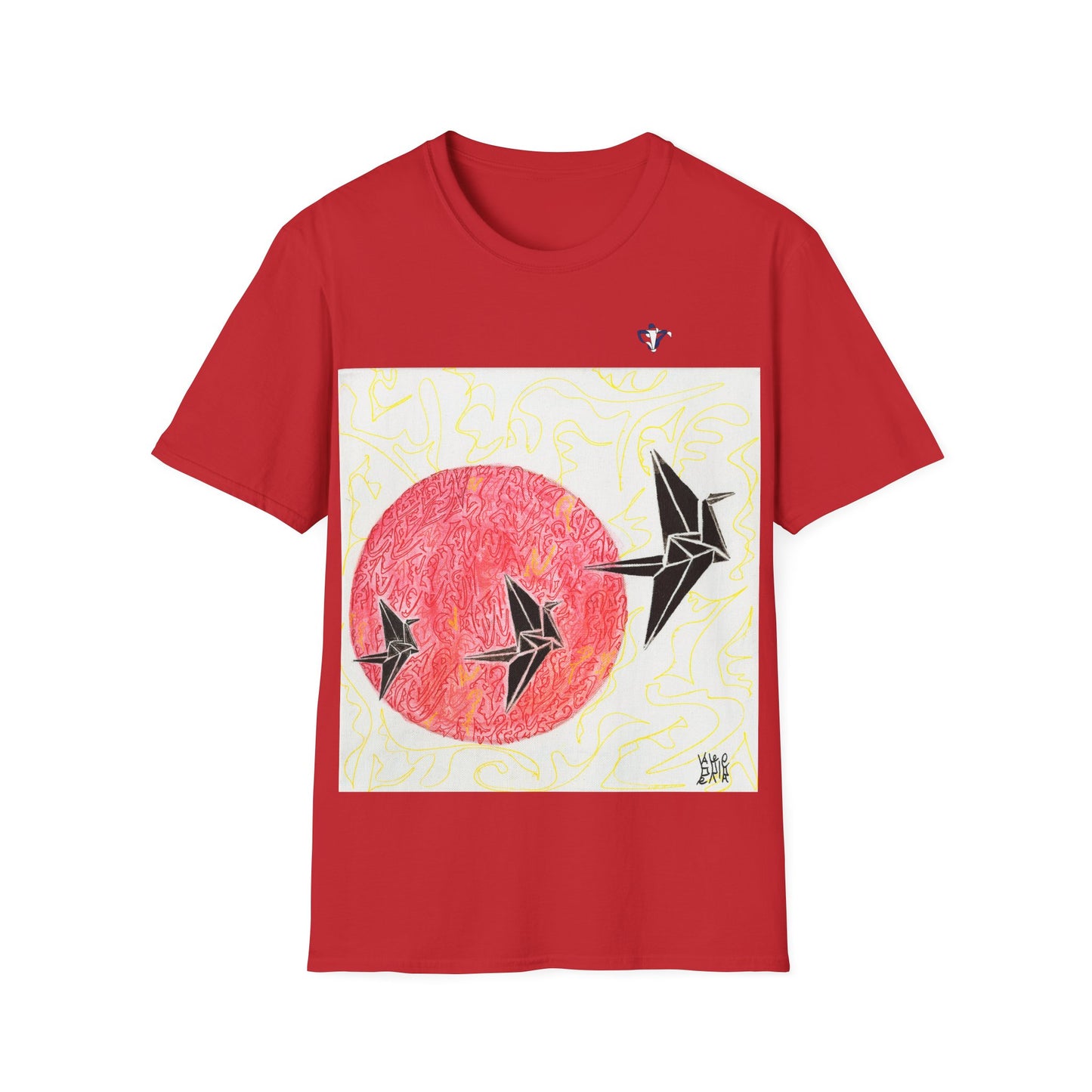 T-Shirt adulte mixte Envolée de colibris Personnalisation FACE et MANCHE