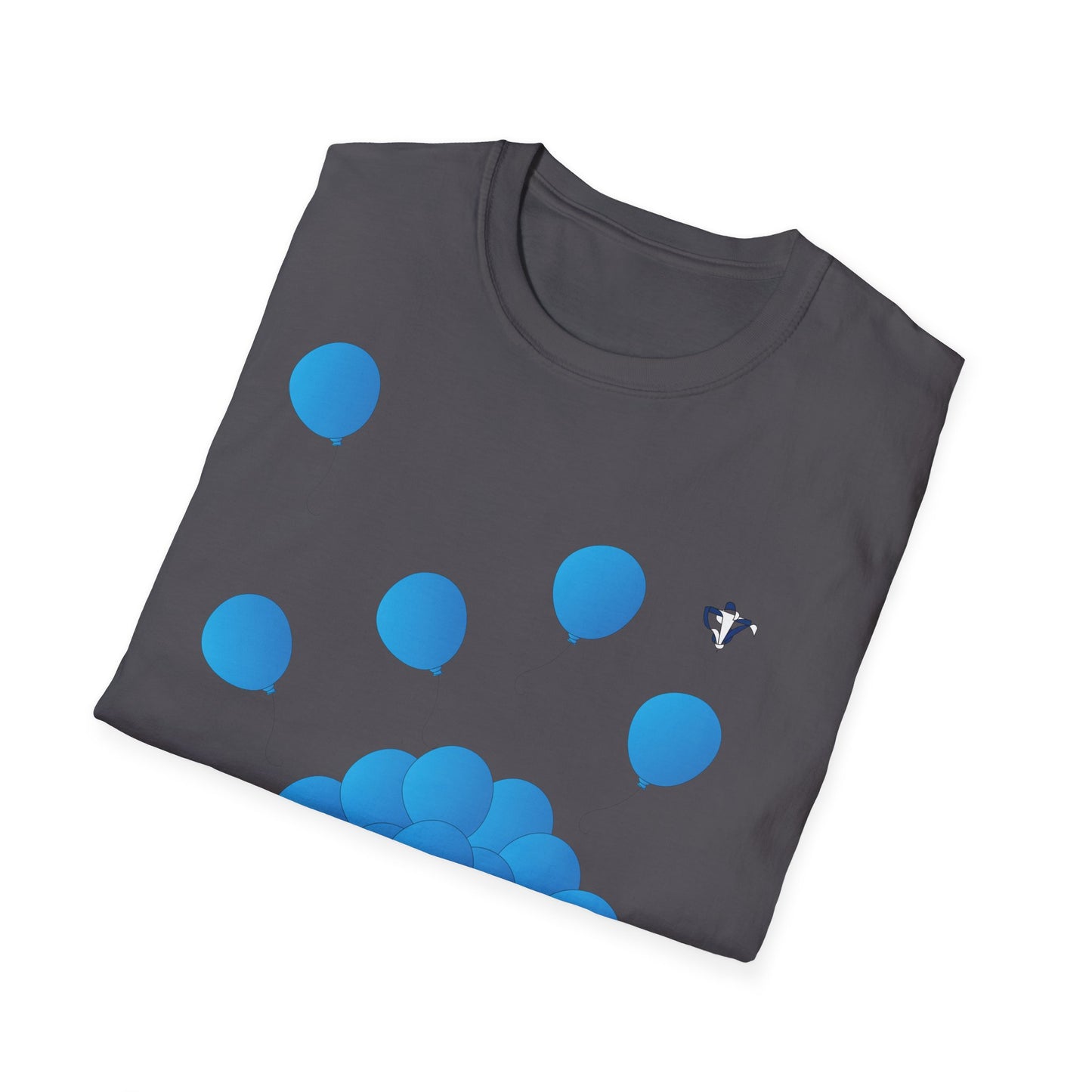T-Shirt adulte mixte ballons bleus Personnalisation FACE