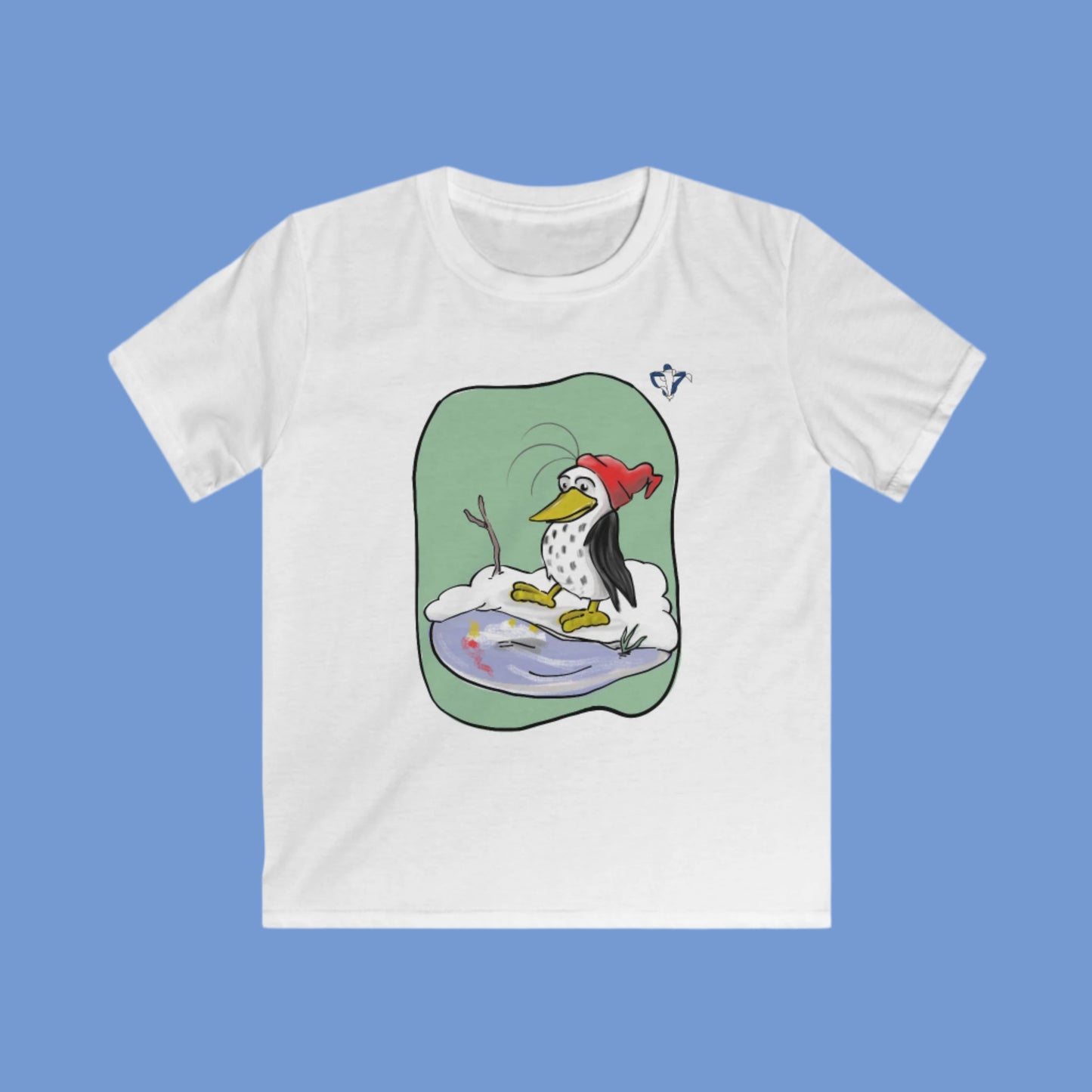 Tee-shirt enfant Pingouin glacé Personnalisation FACE et MANCHE