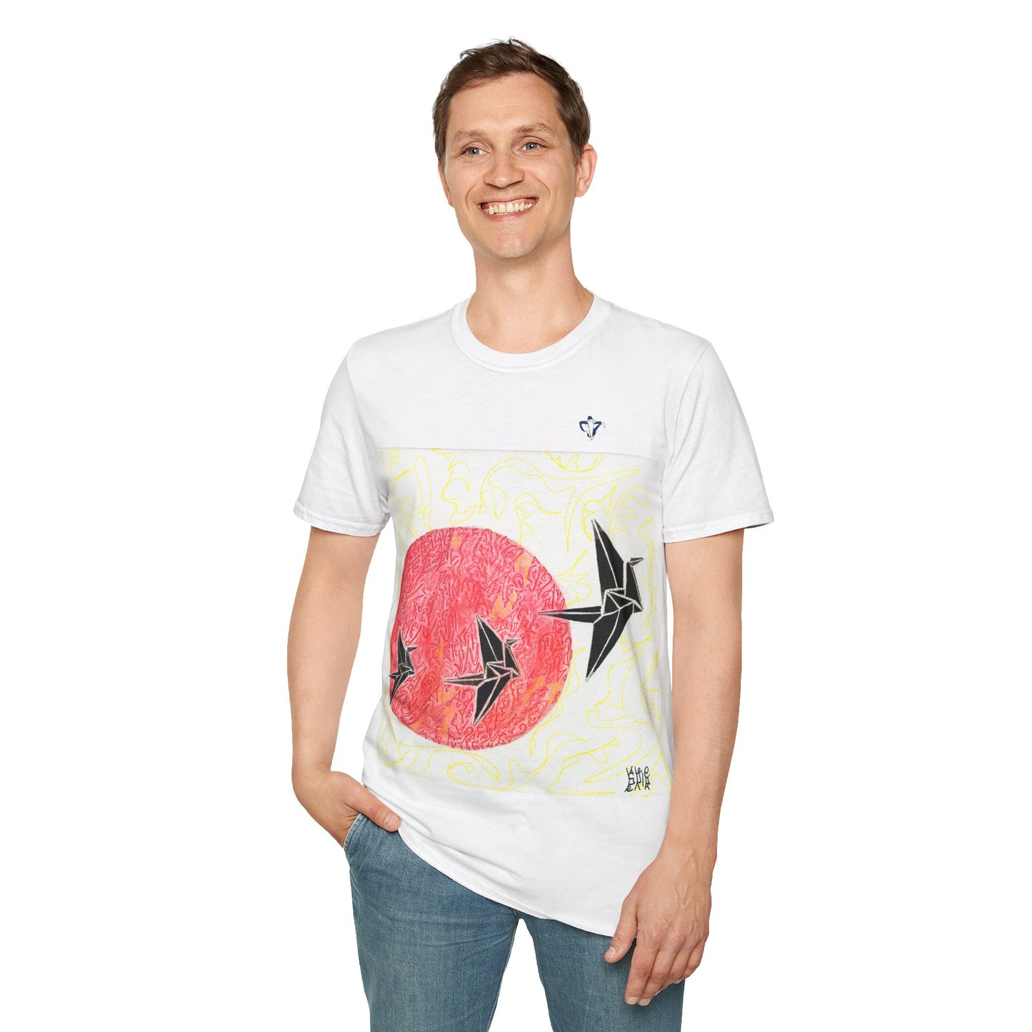 T-Shirt adulte mixte Envolée de colibris Personnalisation FACE et MANCHE