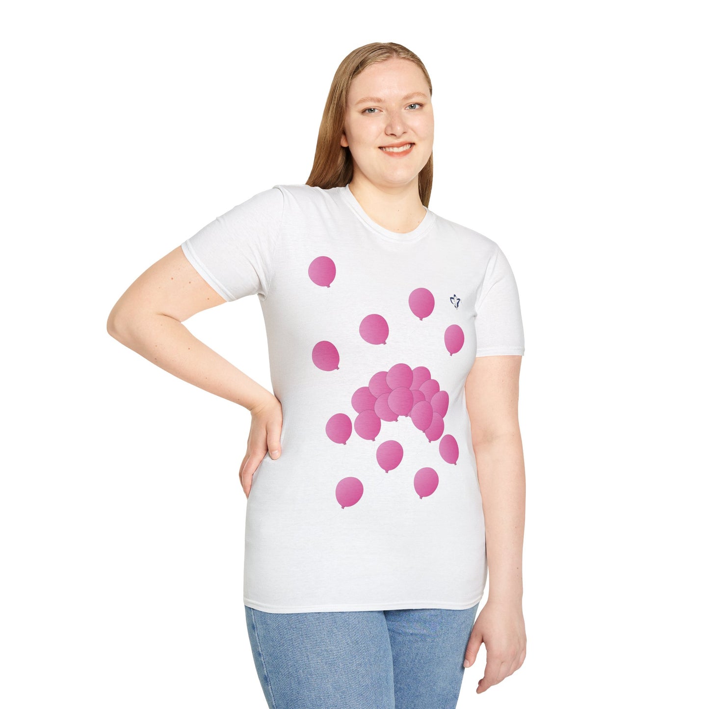 T-Shirt adulte mixte Ballons roses Personnalisation FACE