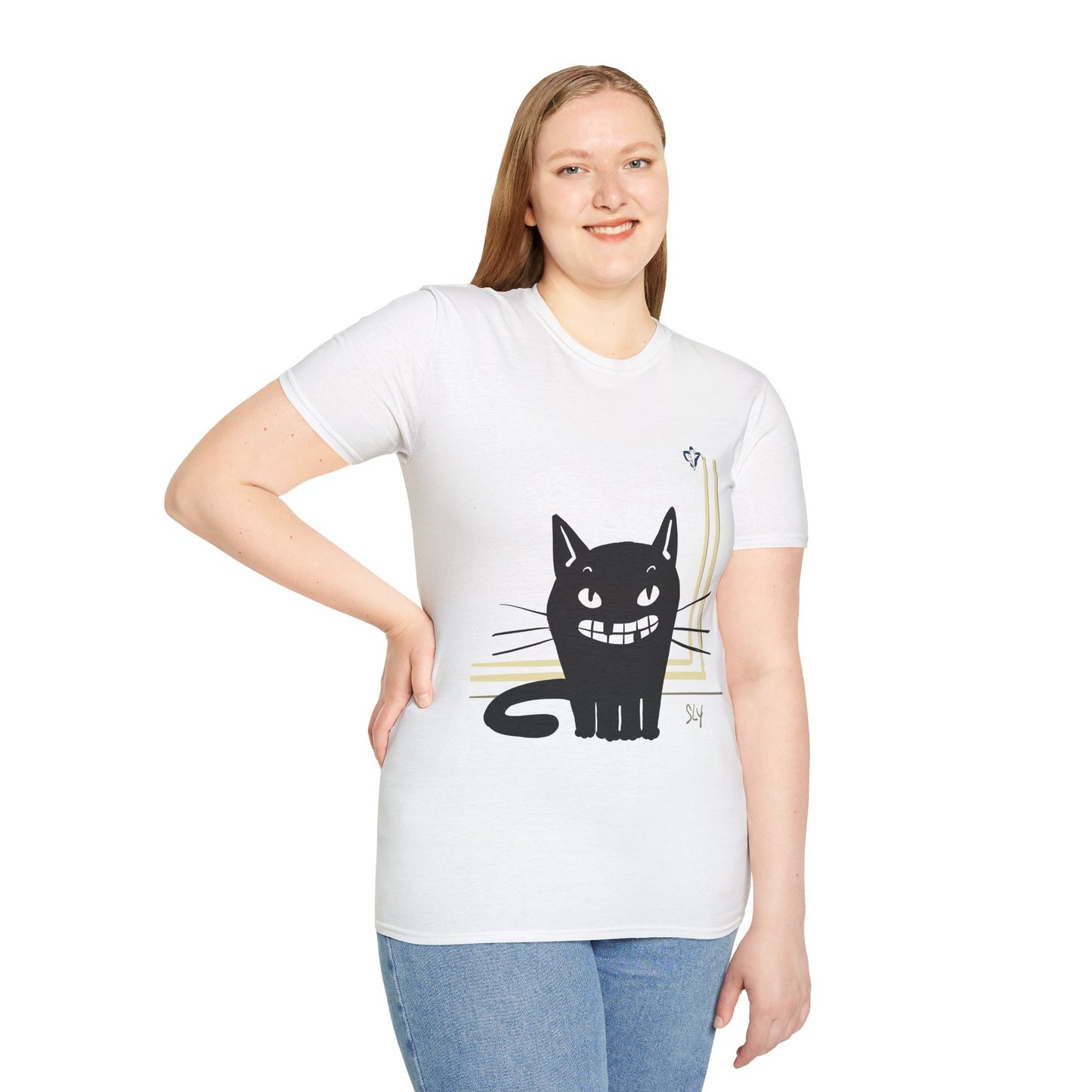 T-Shirt adulte mixte Chat édenté Personnalisation FACE et MANCHE