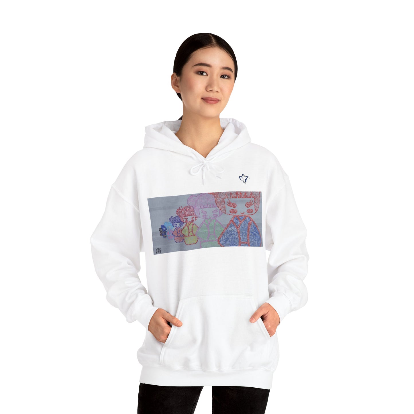 Sweatshirt à capuche adulte mixte Poupées japonaises