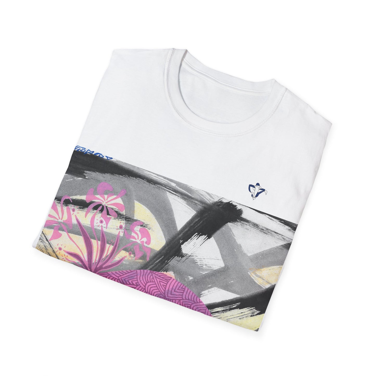 T-Shirt adulte mixte Fleurs roses 2 Personnalisation FACE et MANCHE