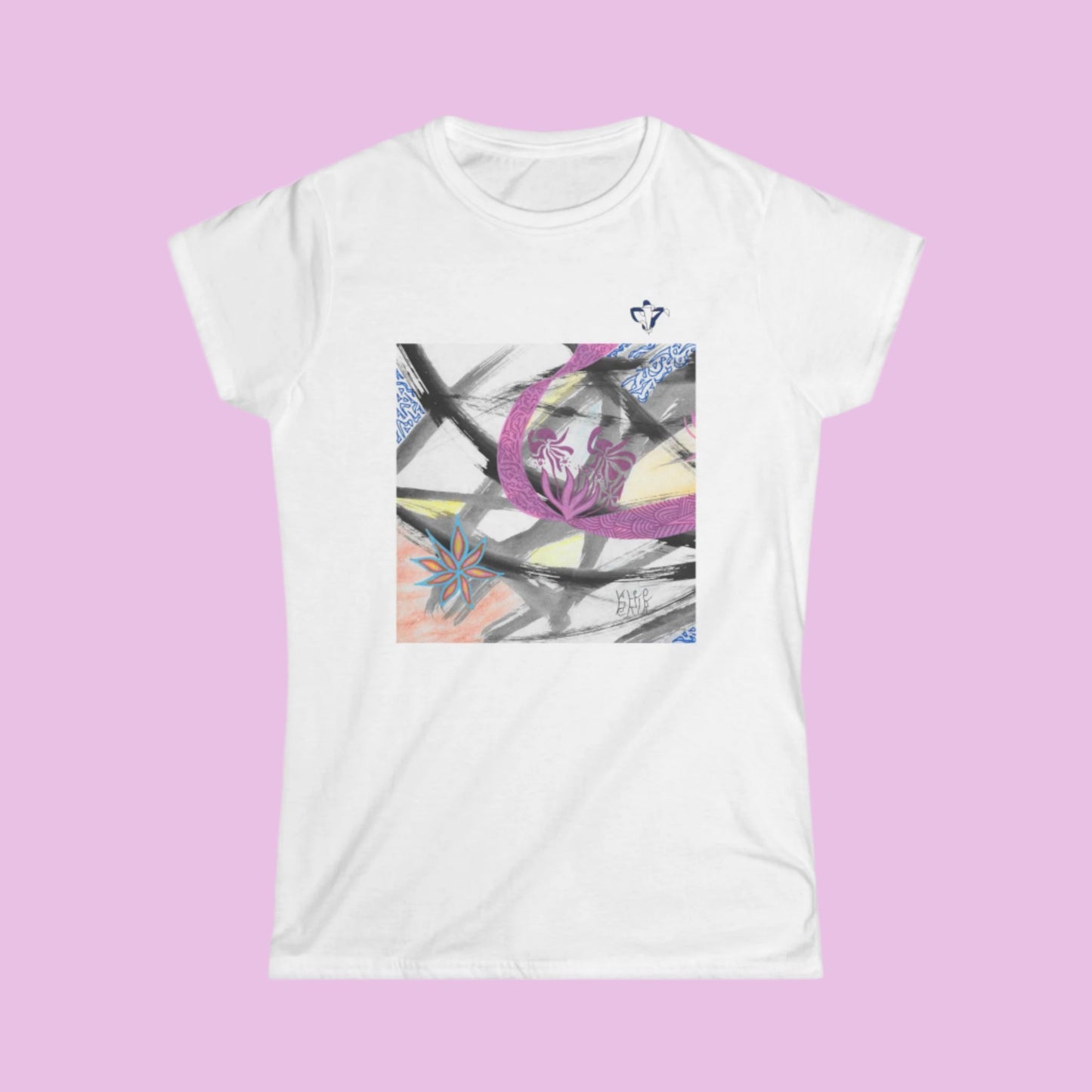 Tee-shirt femme Fleurs roses