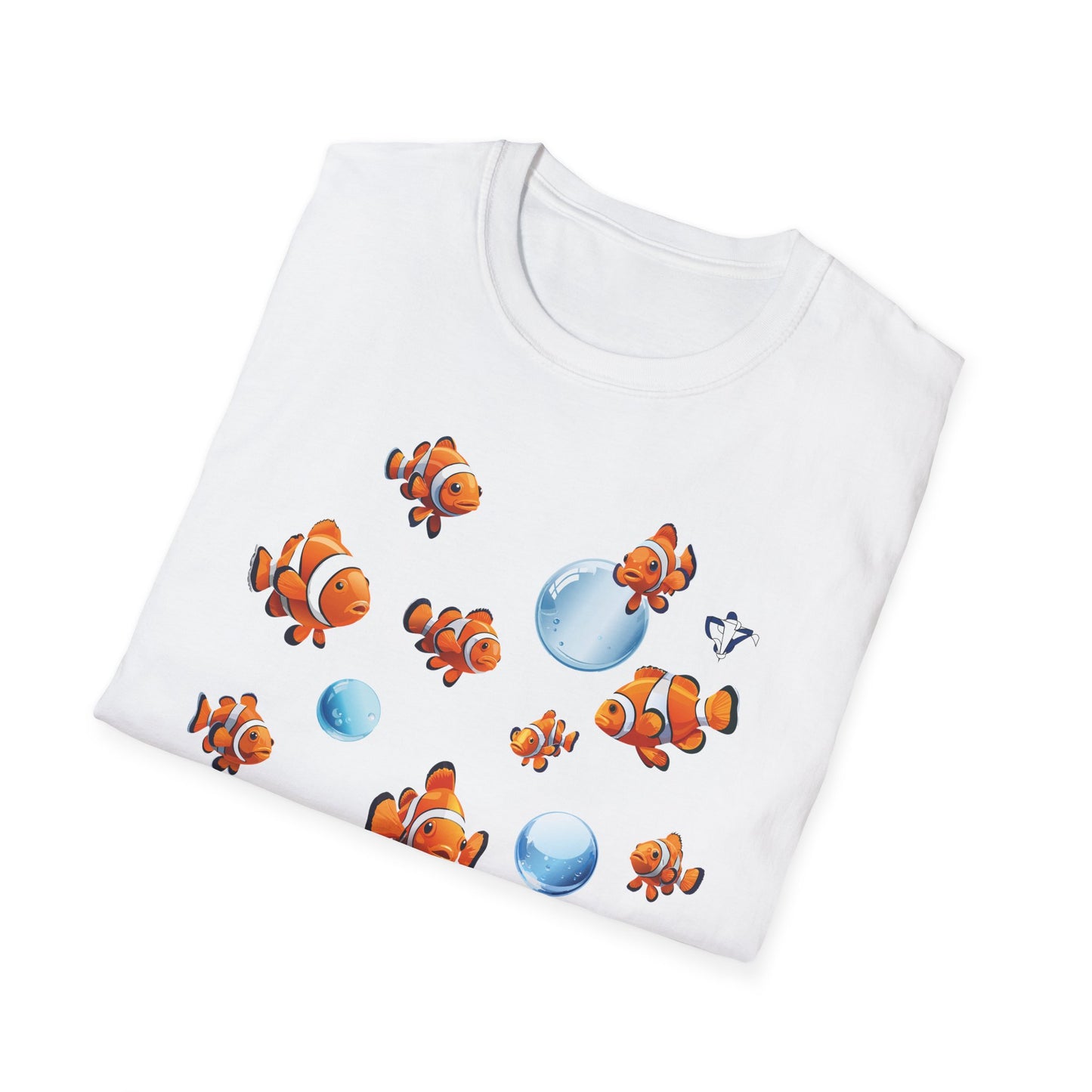 T-Shirt adulte mixte poissons clown Personnalisation FACE et MANCHE