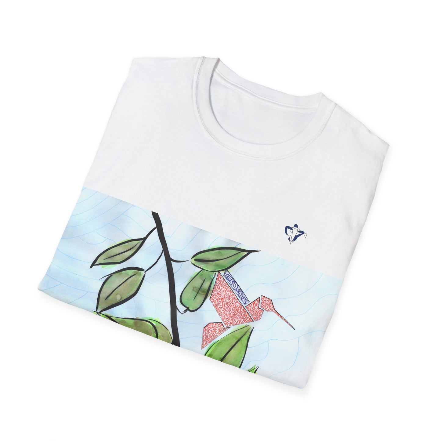 T-Shirt adulte mixte colibris origami Personnalisation FACE