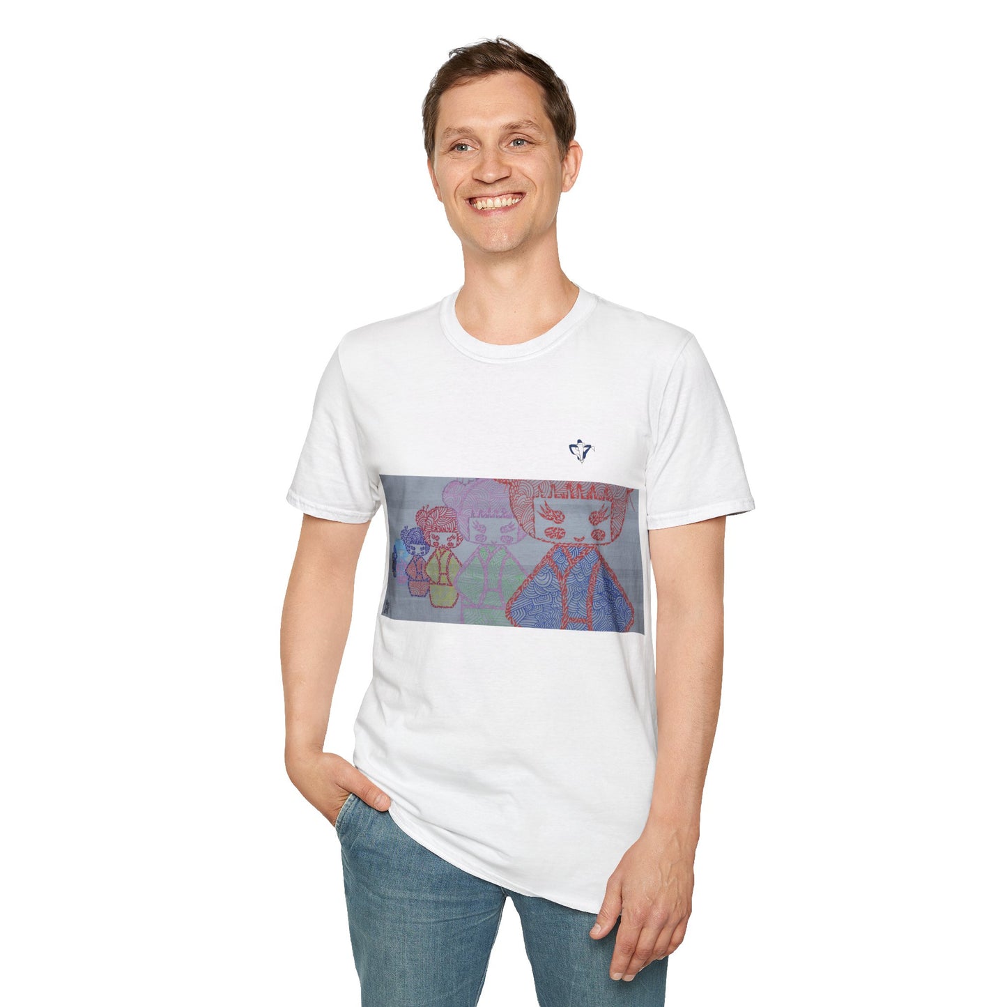 T-Shirt adulte mixte Poupées japonaises Personnalisation FACE et MANCHE