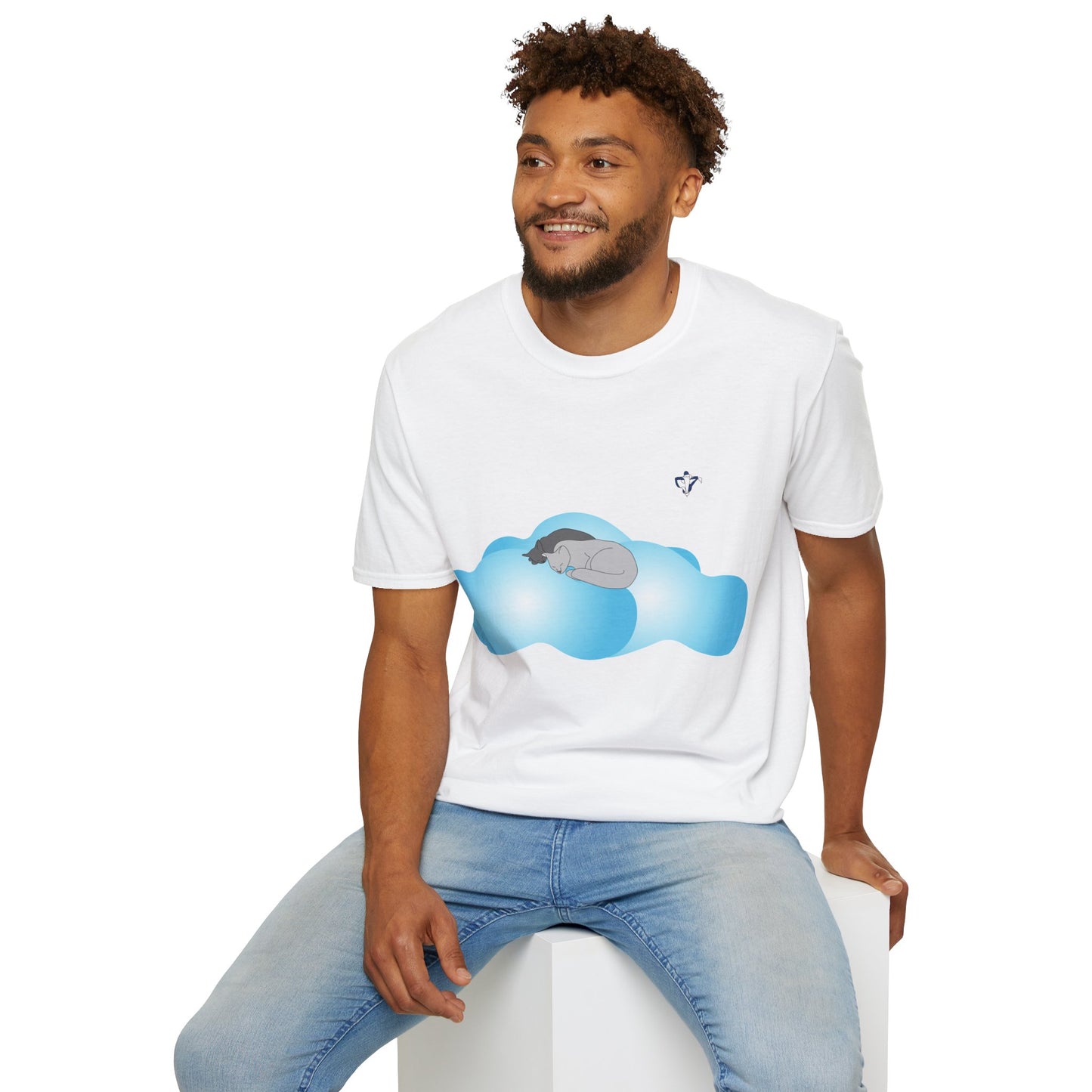 T-Shirt adulte mixte Chats et nuages Personnalisation FACE