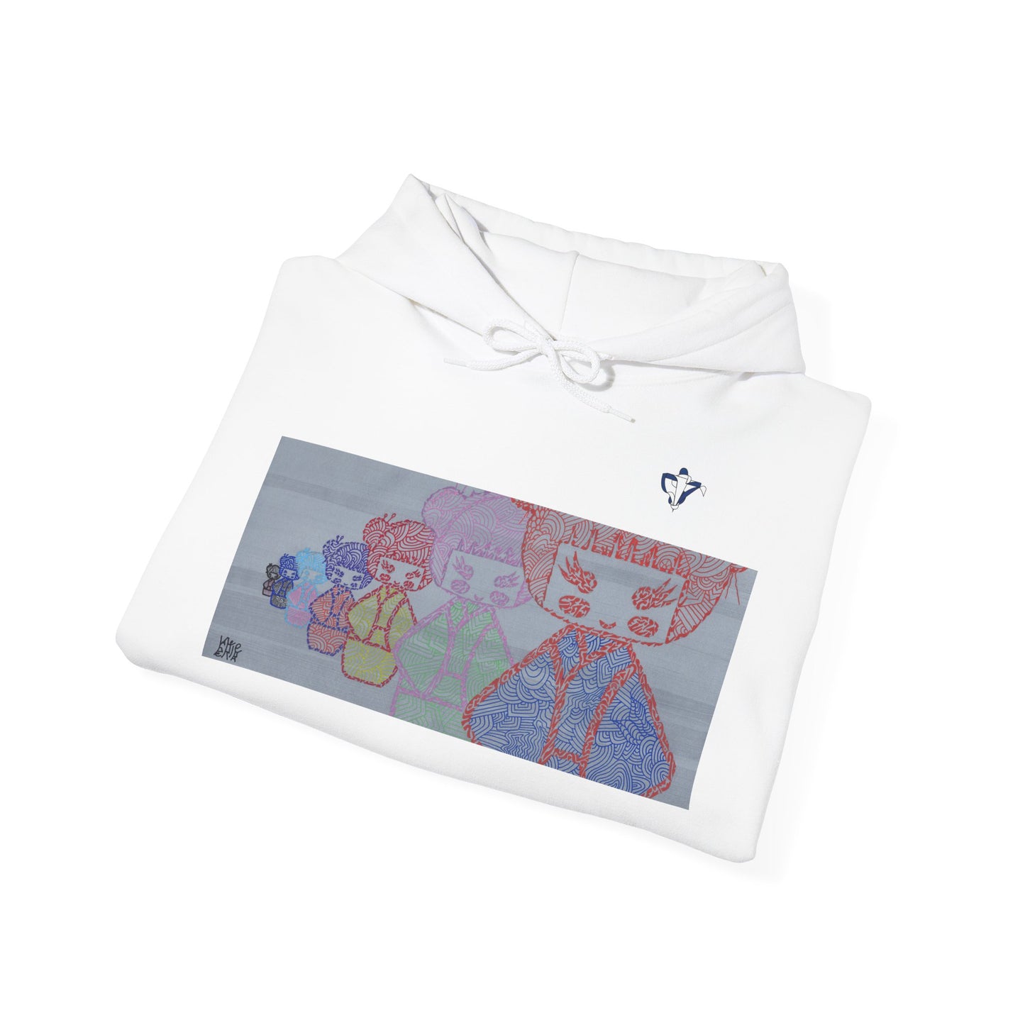 Sweatshirt à capuche adulte mixte Poupées japonaises