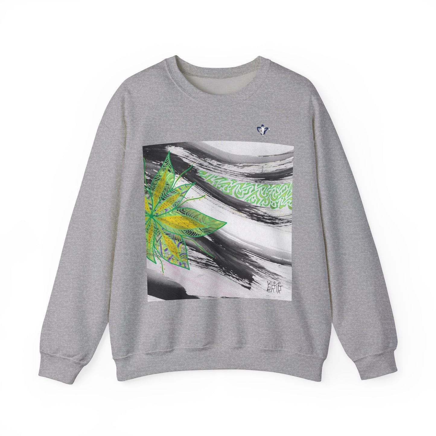 Sweatshirt adulte mixte Fleur verte et jaune