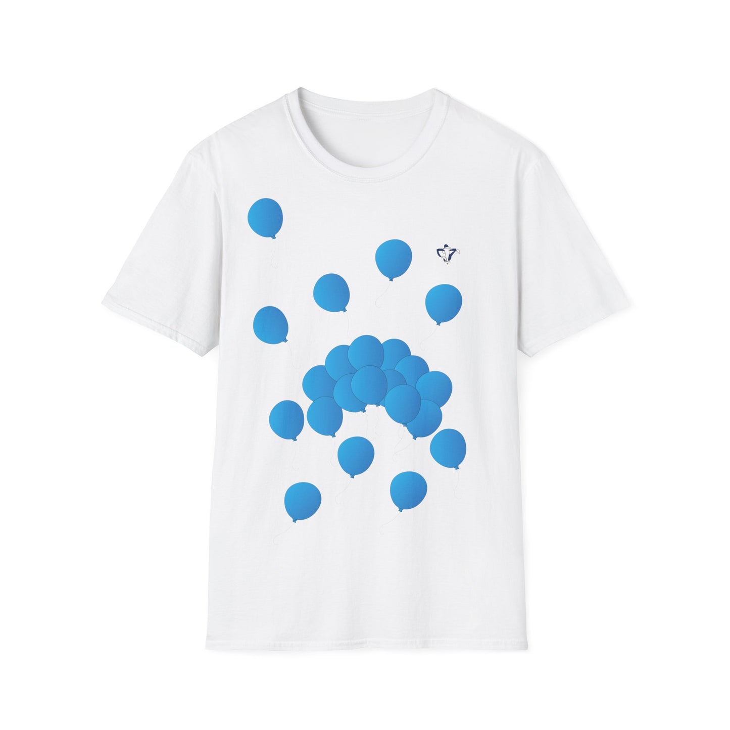 T-Shirt adulte mixte ballons bleus Personnalisation FACE