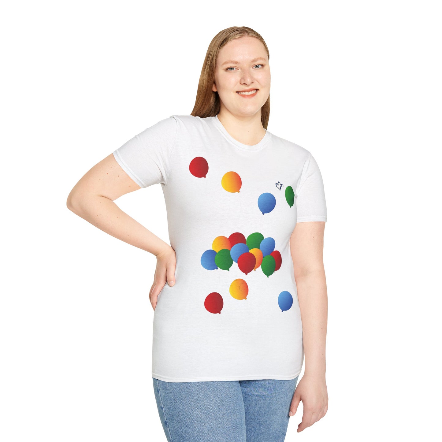 T-Shirt adulte mixte Ballons de couleur Personnalisation FACE