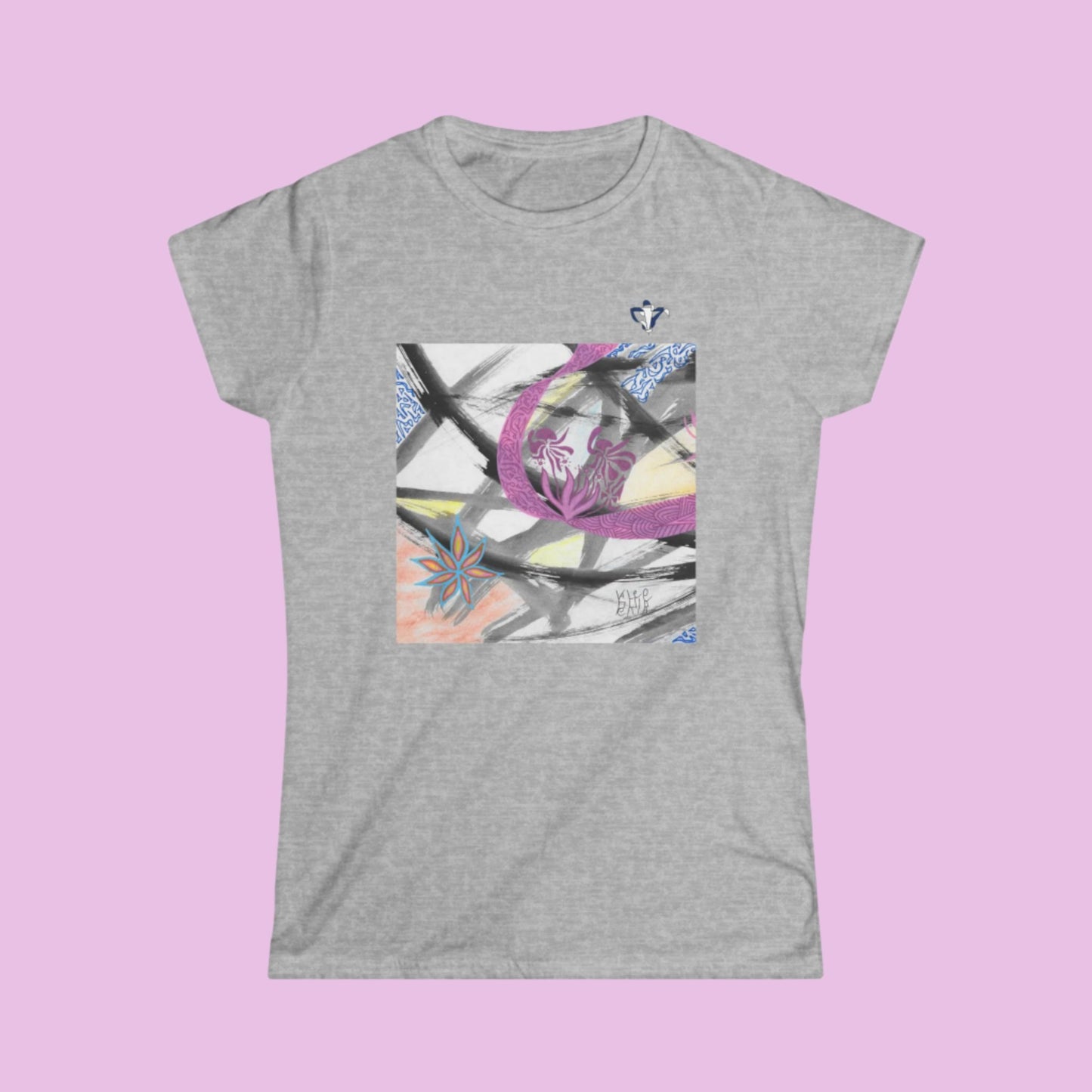 Tee-shirt femme Fleurs roses