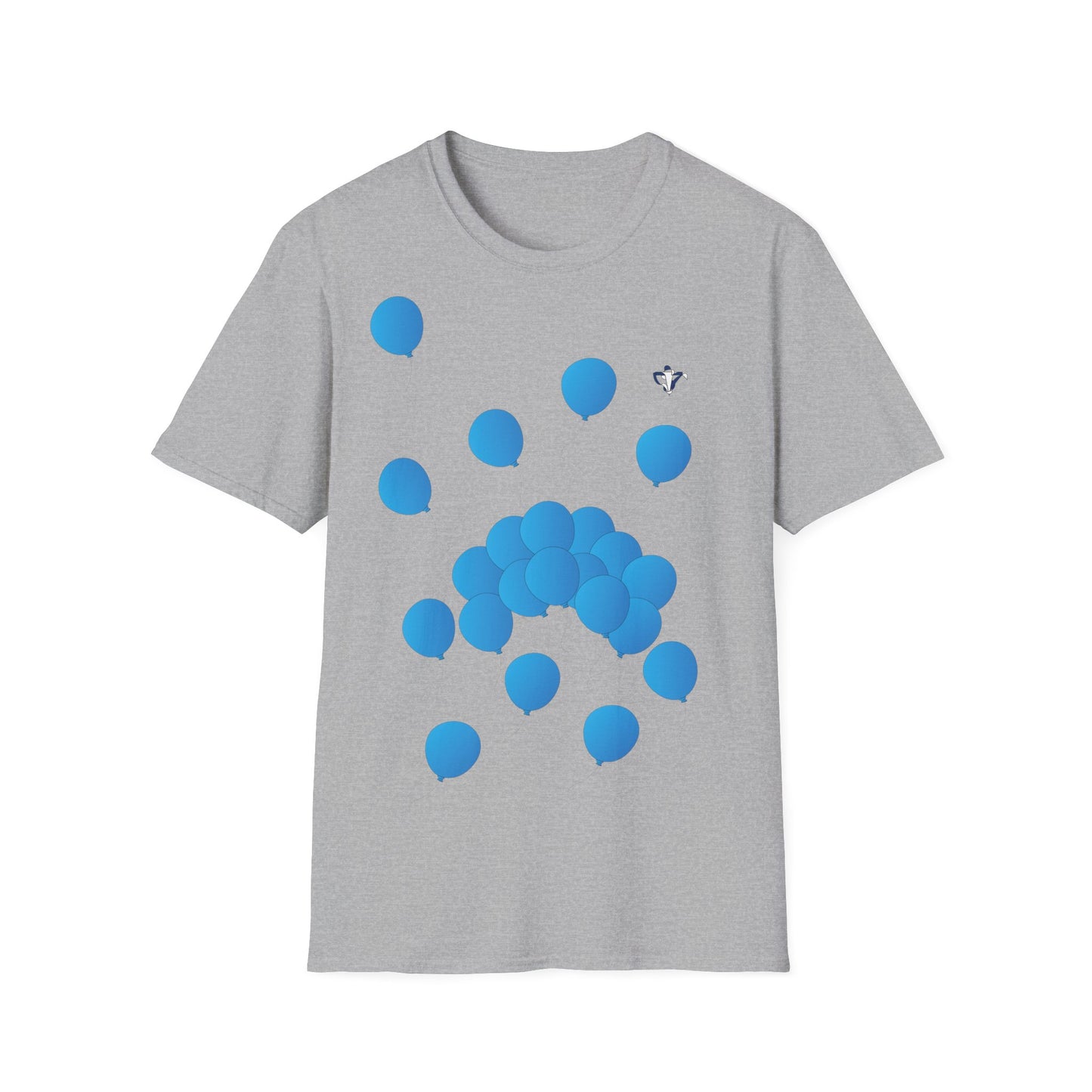 T-Shirt adulte mixte ballons bleus Personnalisation FACE