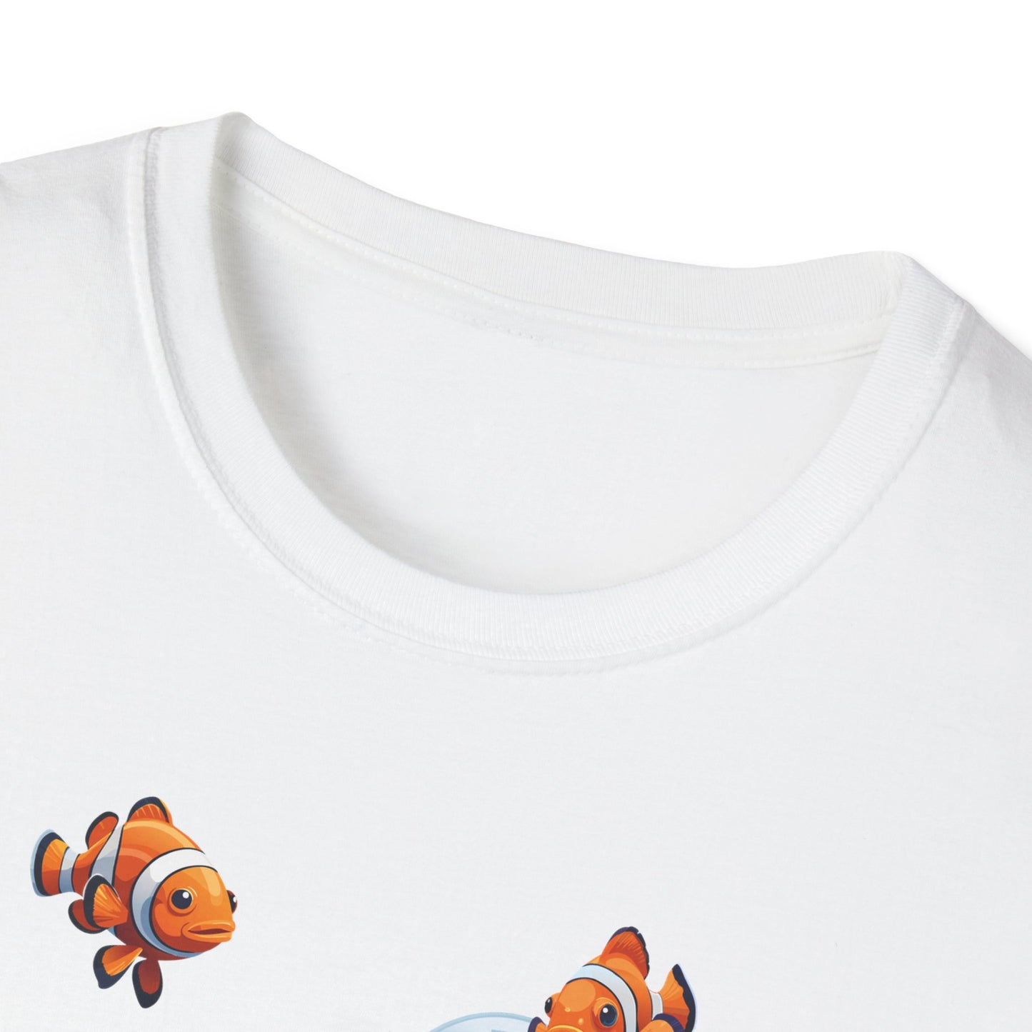 T-Shirt adulte mixte poissons clown Personnalisation FACE et MANCHE