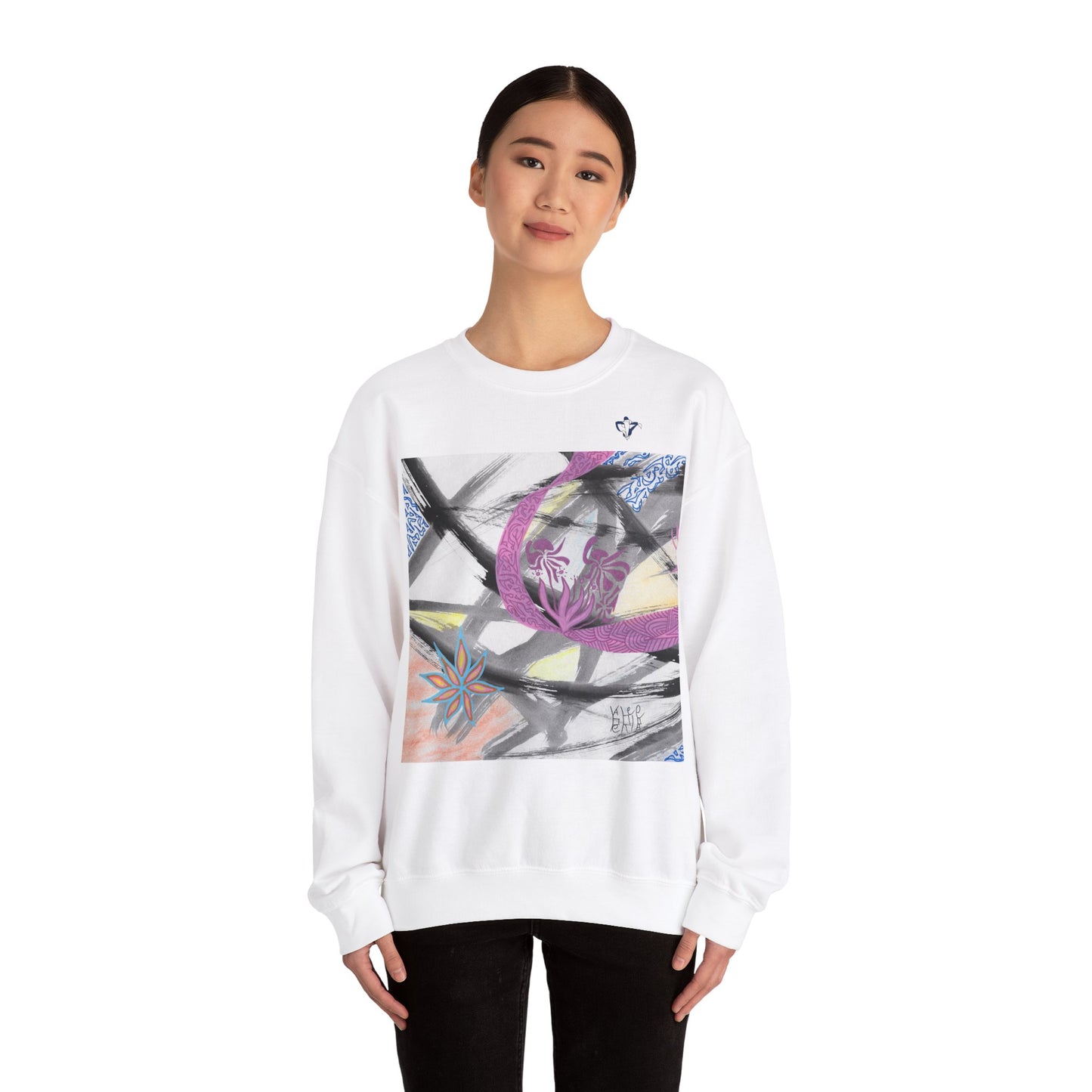 Sweatshirt adulte mixte Fleurs roses