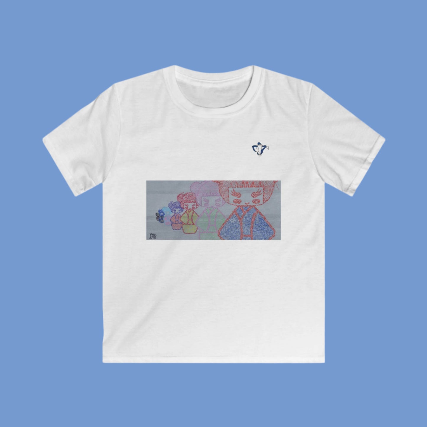 Tee-shirt enfant Poupées japonaises Personnalisation FACE et MANCHE