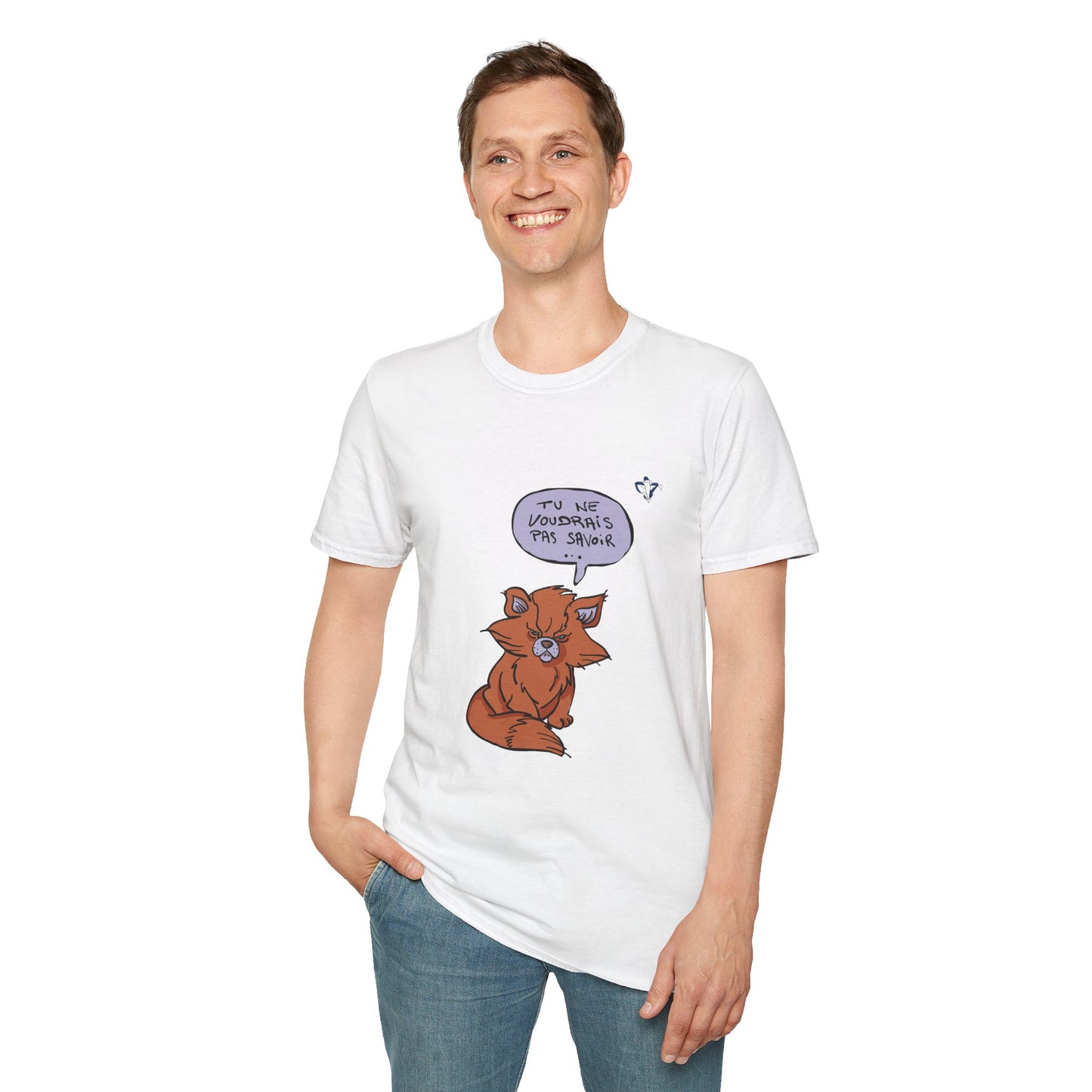 T-Shirt adulte mixte Chat roux Personnalisation FACE et MANCHE