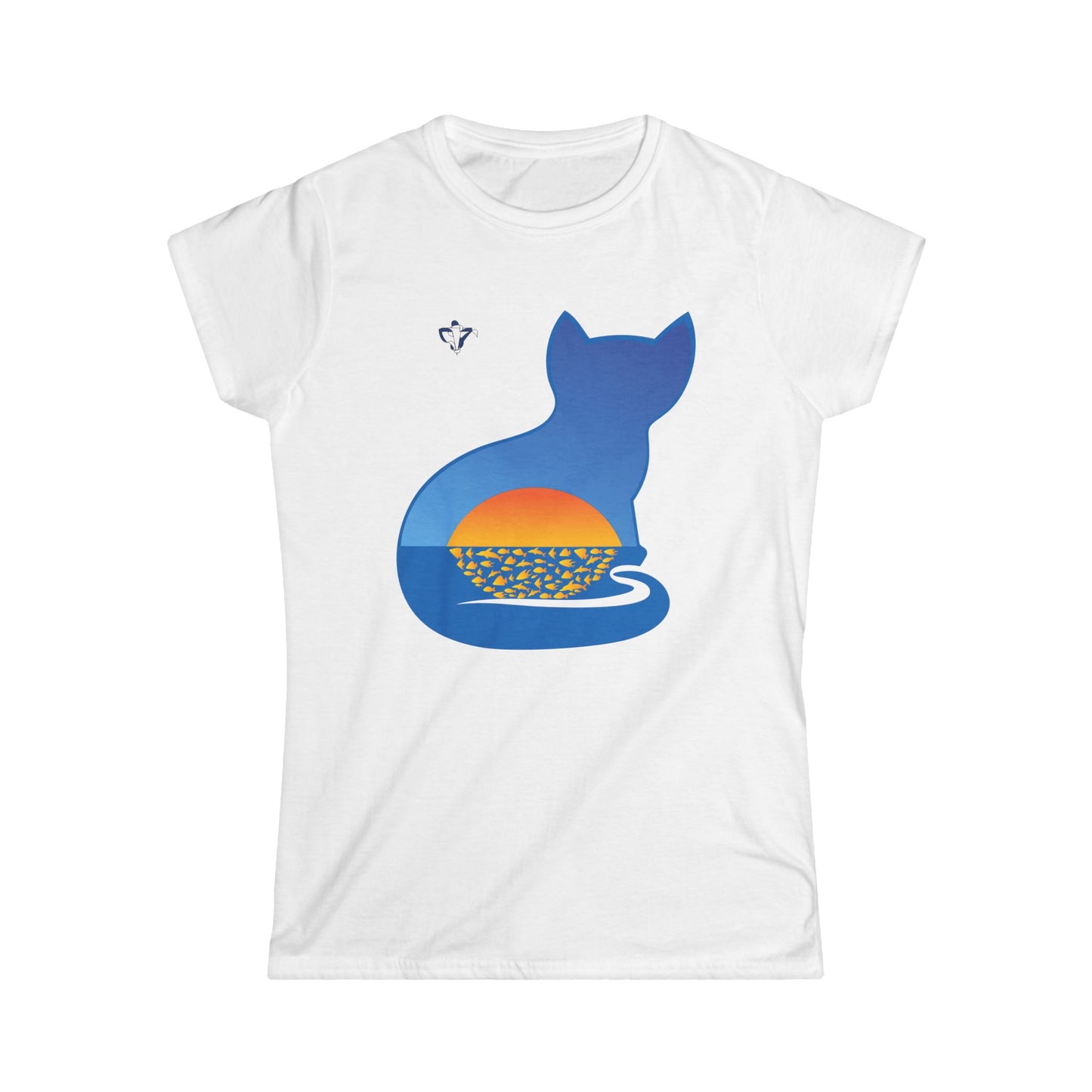 T-Shirt femme Le chat et la mer