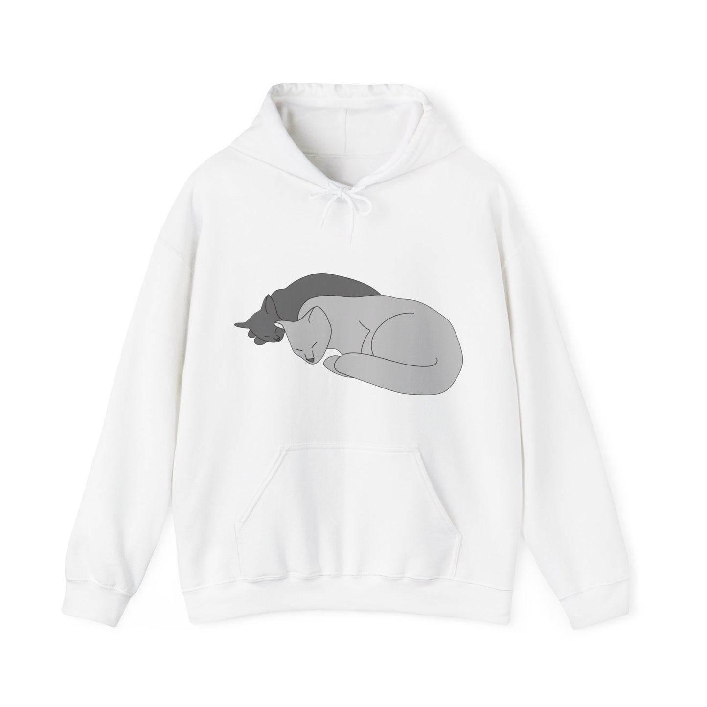 Sweatshirt à capuche adulte mixte Deux chats
