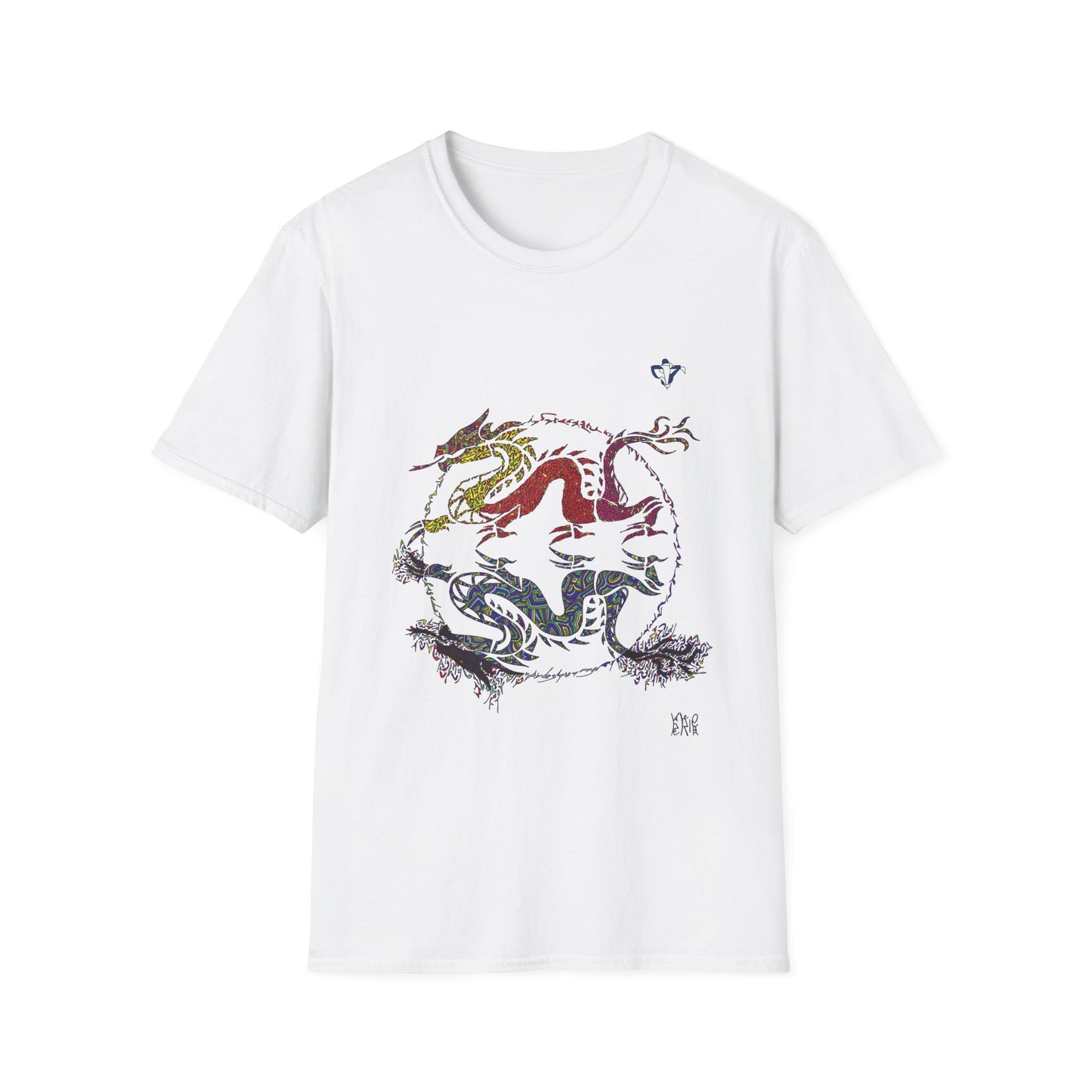 T-Shirt adulte mixte Dragons miroir Personnalisation FACE et MANCHE