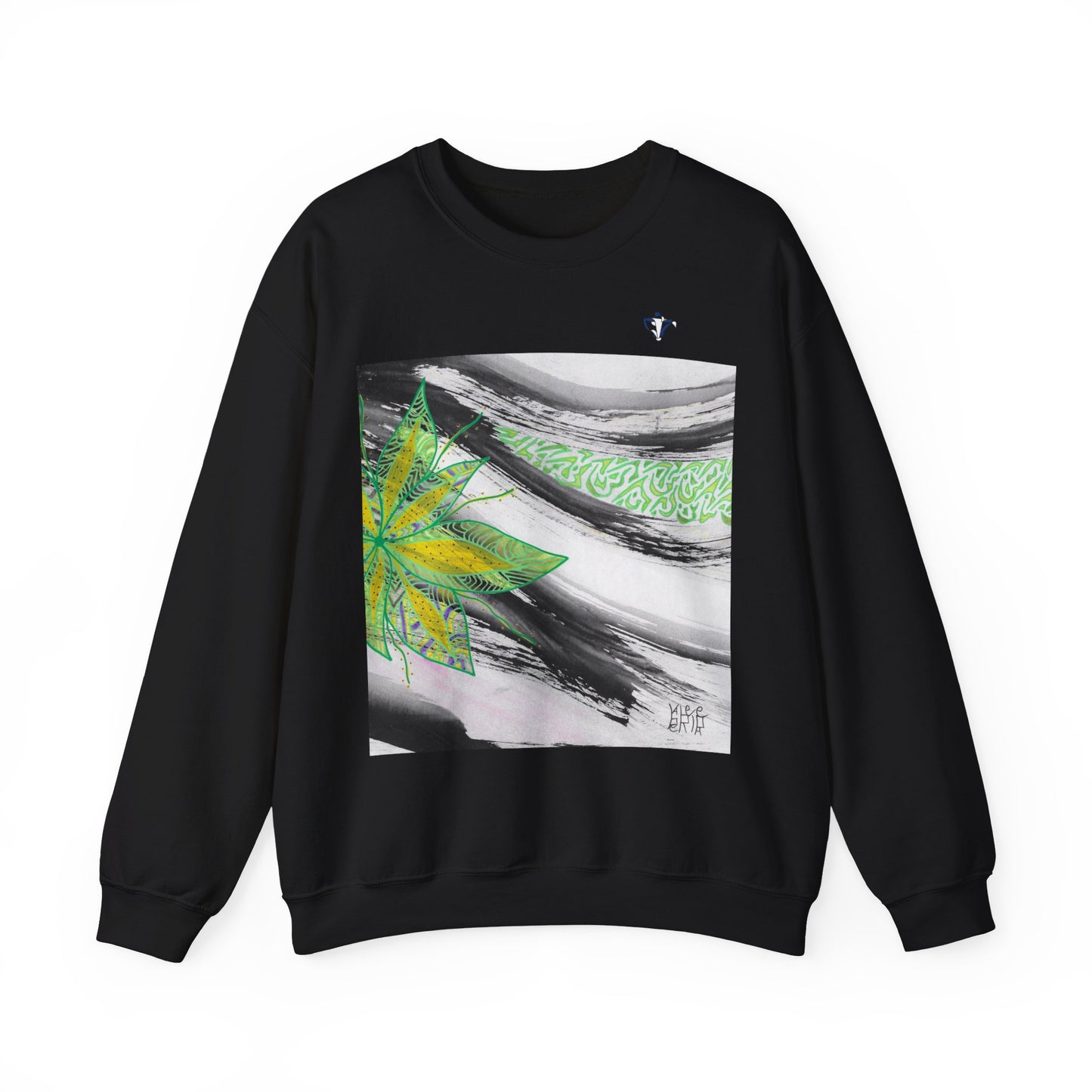 Sweatshirt adulte mixte Fleur verte et jaune (à personnaliser)