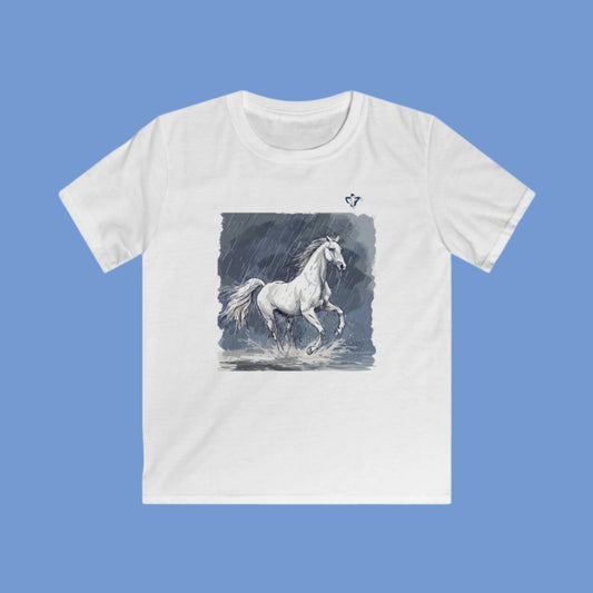 Tee-shirt enfant Cheval sous la pluie (à personnaliser)