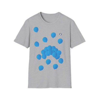 T-Shirt adulte mixte ballons bleus (à personnaliser)