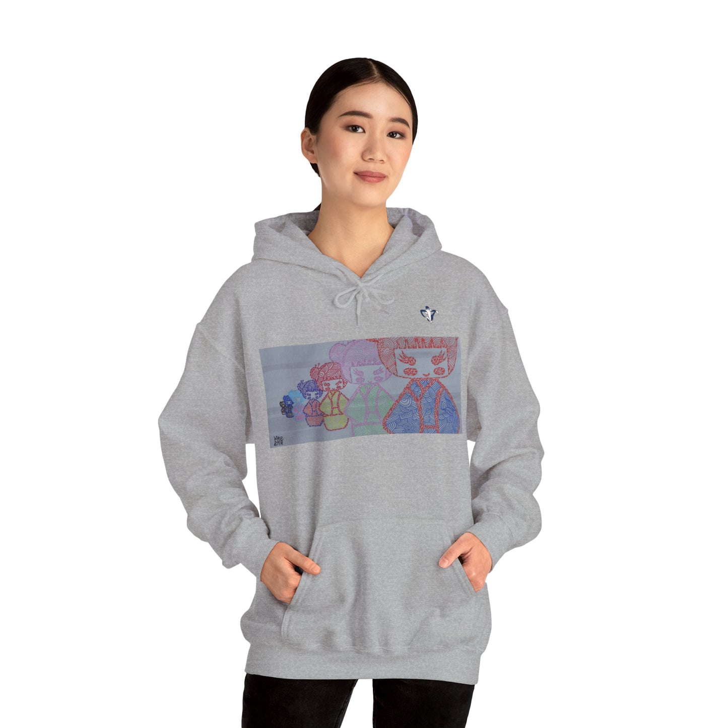 Sweatshirt à capuche adulte mixte Poupées japonnaises (à personnaliser)