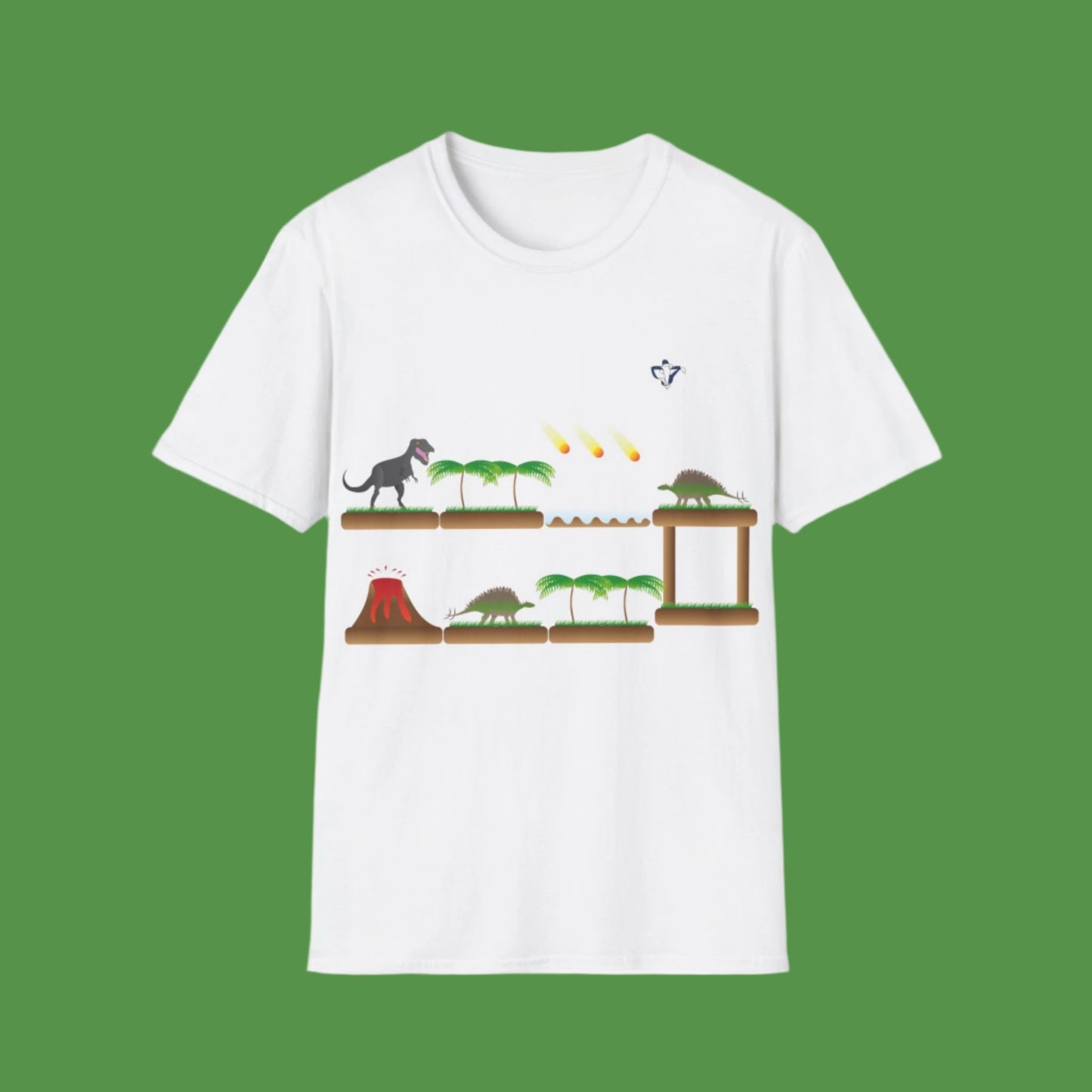 T-Shirt adulte mixte Plateforme des dinosaures (à personnaliser)