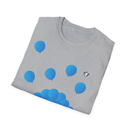 T-Shirt adulte mixte ballons bleus (à personnaliser)