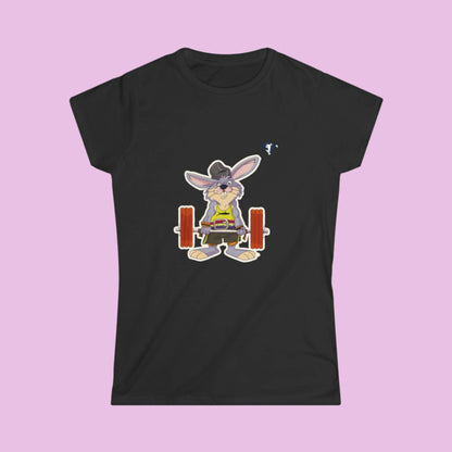 Tee-shirt femme Lapin muscu (à personnaliser)