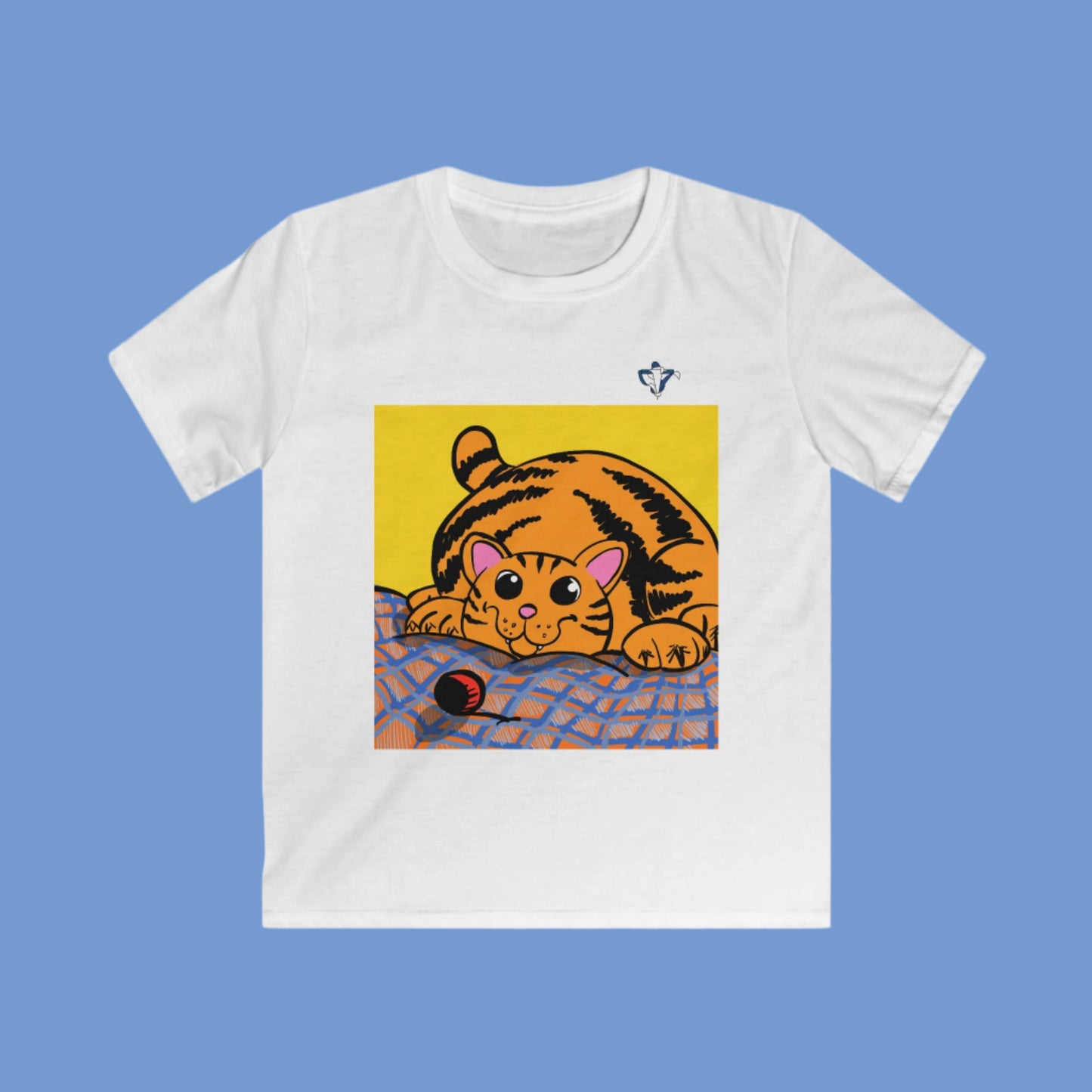 Tee-shirt enfant Chat qui joue Personnalisation FACE et MANCHE