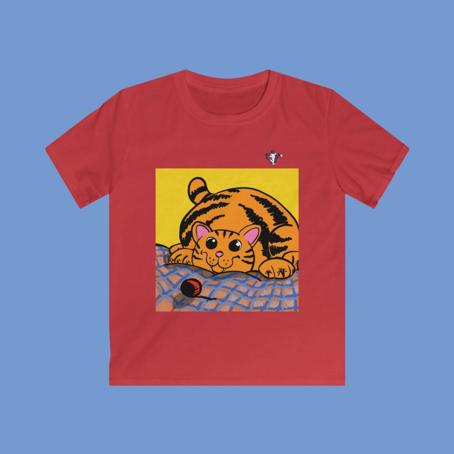 Tee-shirt enfant Chat qui joue Personnalisation FACE et MANCHE