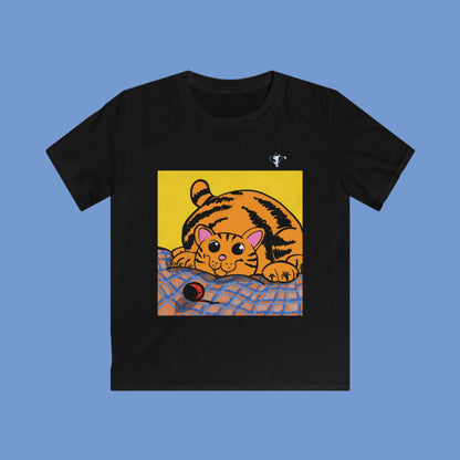 Tee-shirt enfant Chat qui joue Personnalisation FACE et MANCHE