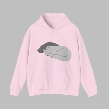 Sweatshirt à capuche adulte mixte Deux chats