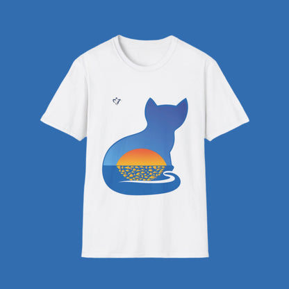 T-Shirt adulte mixte Le chat et la mer Personnalisation FACE