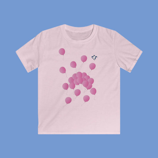 Tee-shirt enfant Ballons roses (à personnaliser)