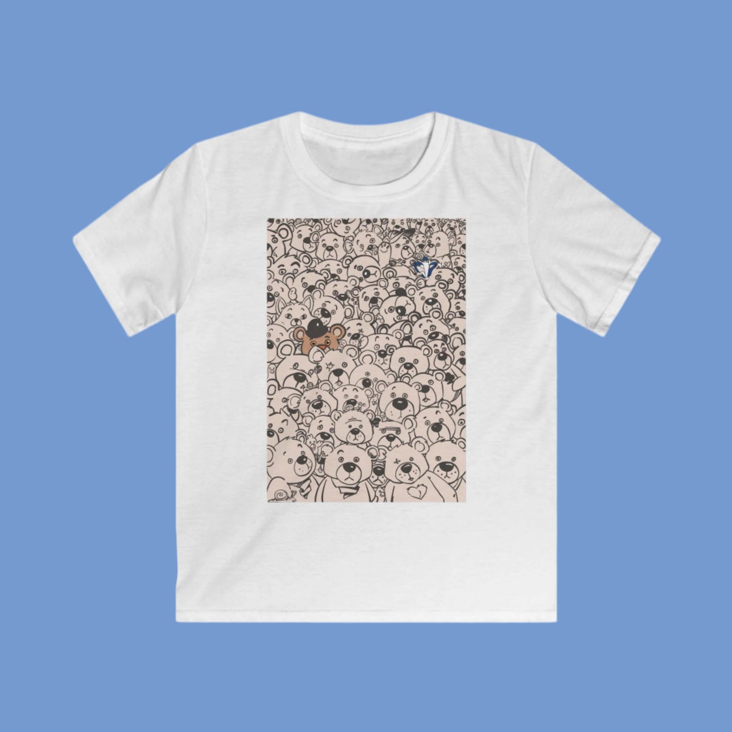 Tee-shirt enfant Les oursons beiges Personnalisation FACE et MANCHE