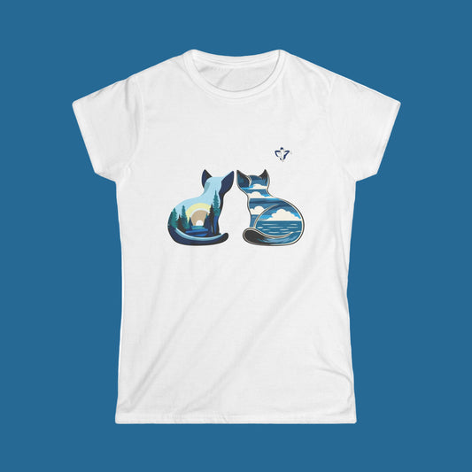 Tee-shirt Femme Chats et nature