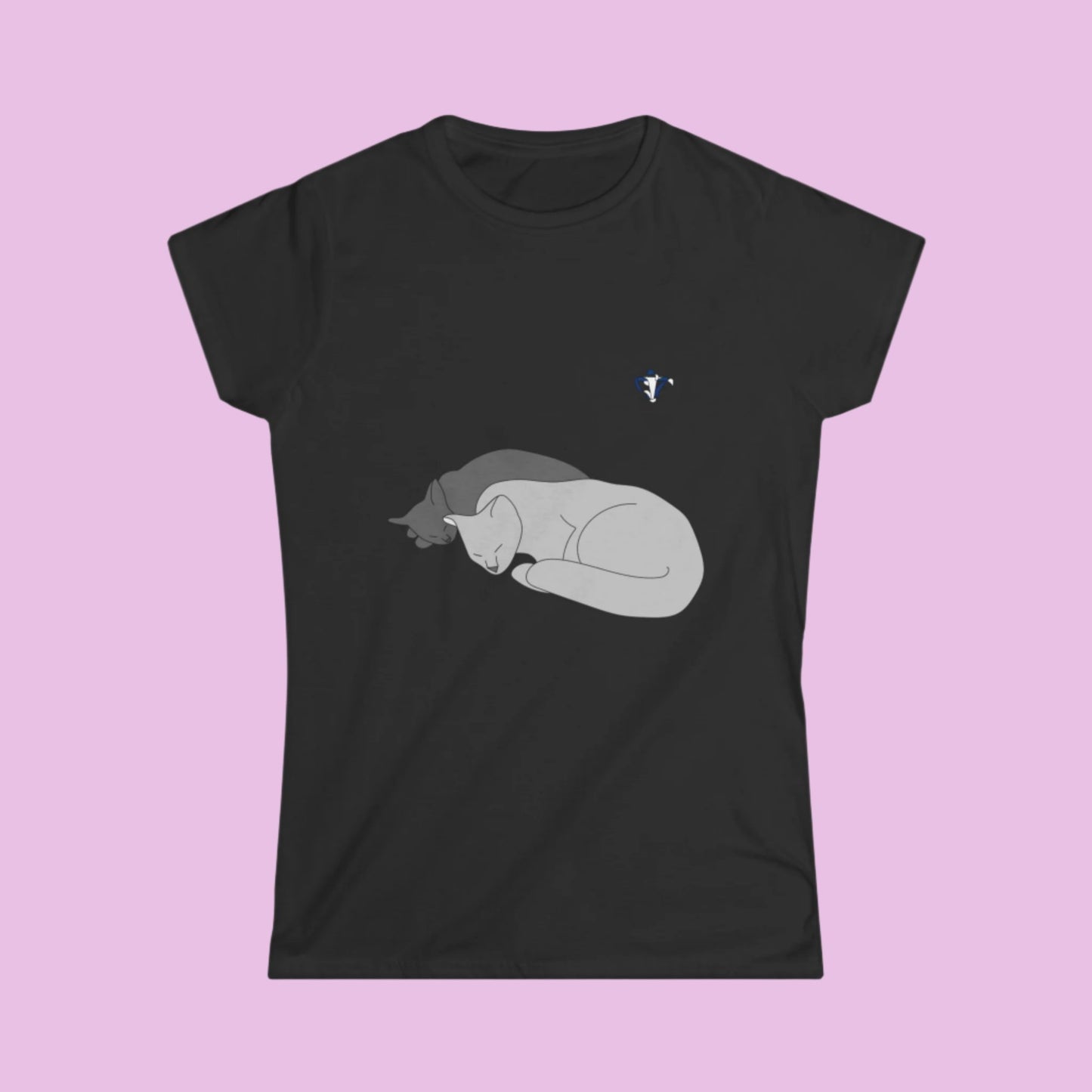 Tee-shirt femme Deux chats (à personnaliser)